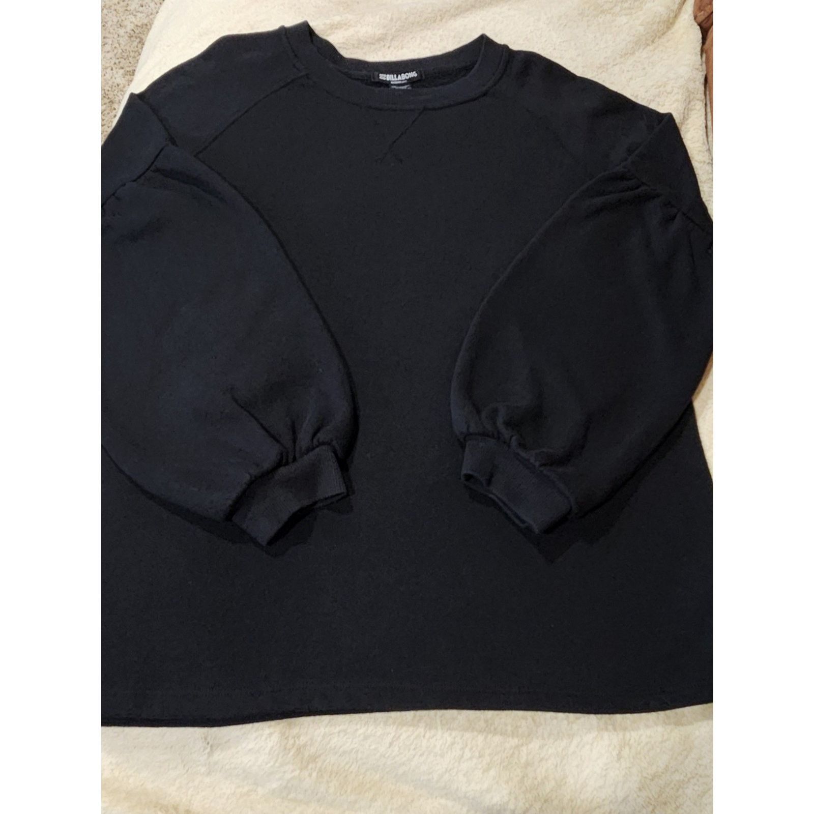 Billabong Billabong Black Crewneck Balloon-Sleeve Sweater Women's Med Size M / US 6-8 / IT 42-44 - 3 Thumbnail