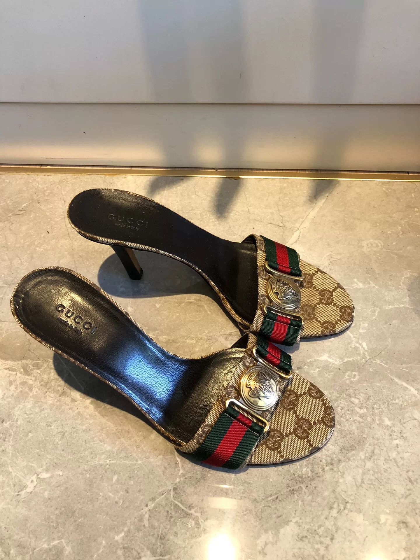 Gucci Gucci Classic Shield Heel Sandals Size US 5.5 / IT 35.5 - 1 Thumbnail