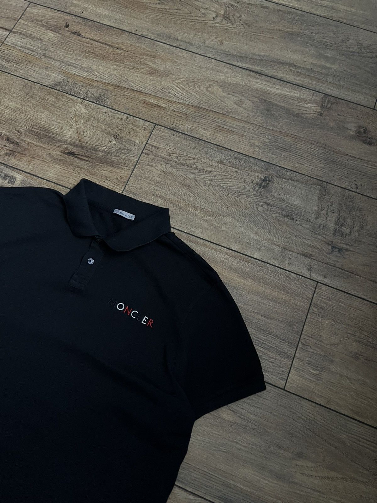 Moncler Moncler SS Dark Blue Polo Size US L / EU 52-54 / 3 - 2 Thumbnail