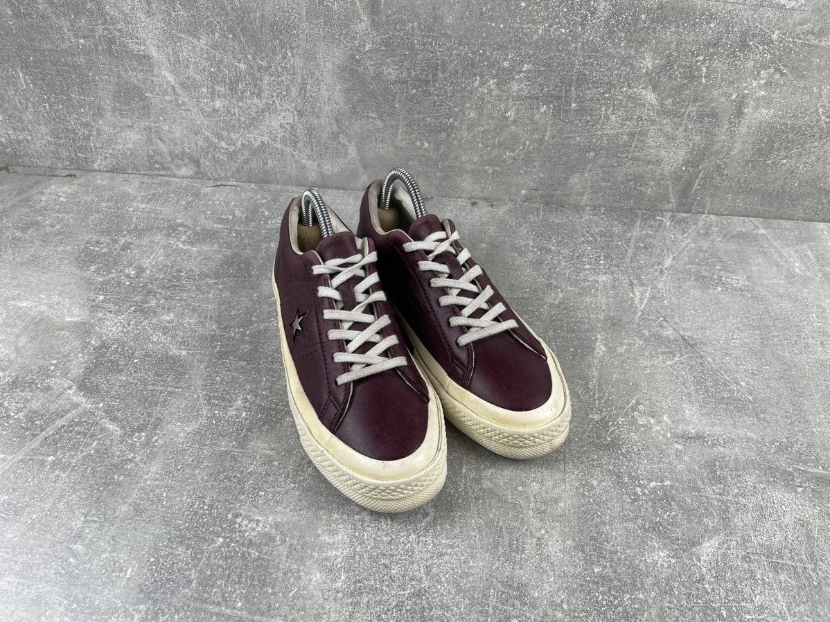 Converse × Vintage Vintage Converse One Star Burgundy Leather Sneakers Shoes Size US 5 / IT 35 - 3 Thumbnail