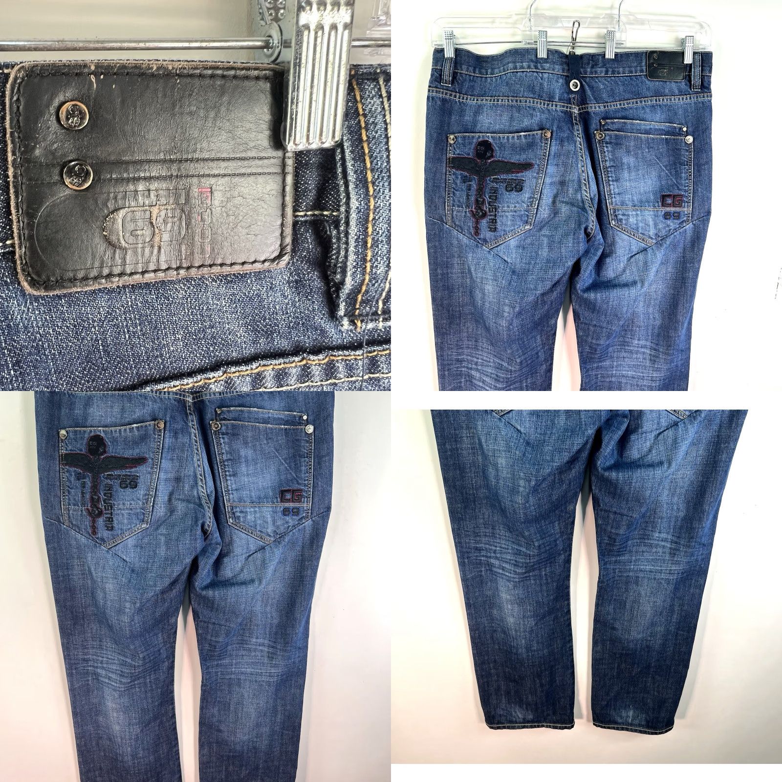 Coogi COOGI Jeans Vintage Wide-Leg Denim Mens Size 40 Blue 42x34 Hip Hop Embroidered 5-Pocket Regular Rise Pants Size US 40 / EU 56 - 8 Thumbnail
