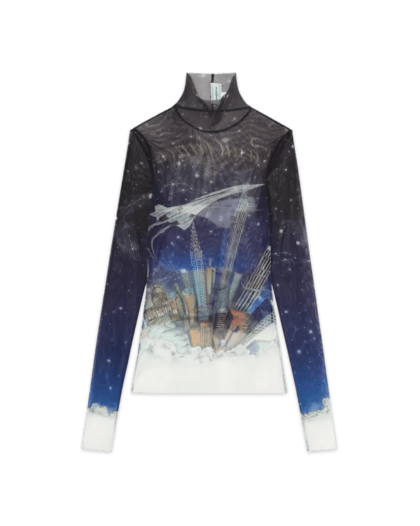 Casablanca o1mle0326 Printed Mesh Top High Neck in Multicolor Size US XL / EU 56 / 4 - 1 Thumbnail