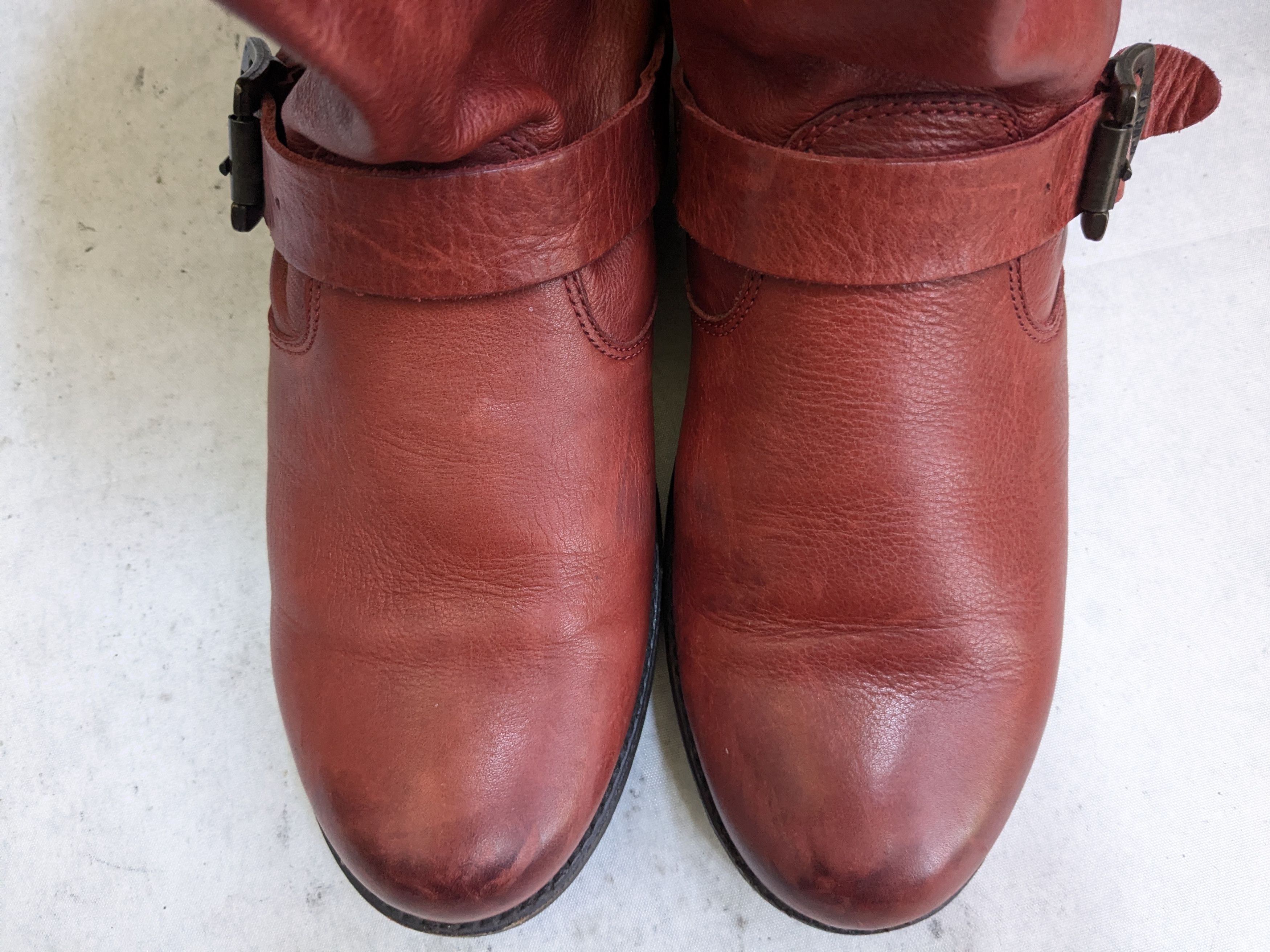 Frye Frye Harness Boots Red Leather 8 Leather Buckle Punk Size US 8 / EU 41 - 4 Thumbnail