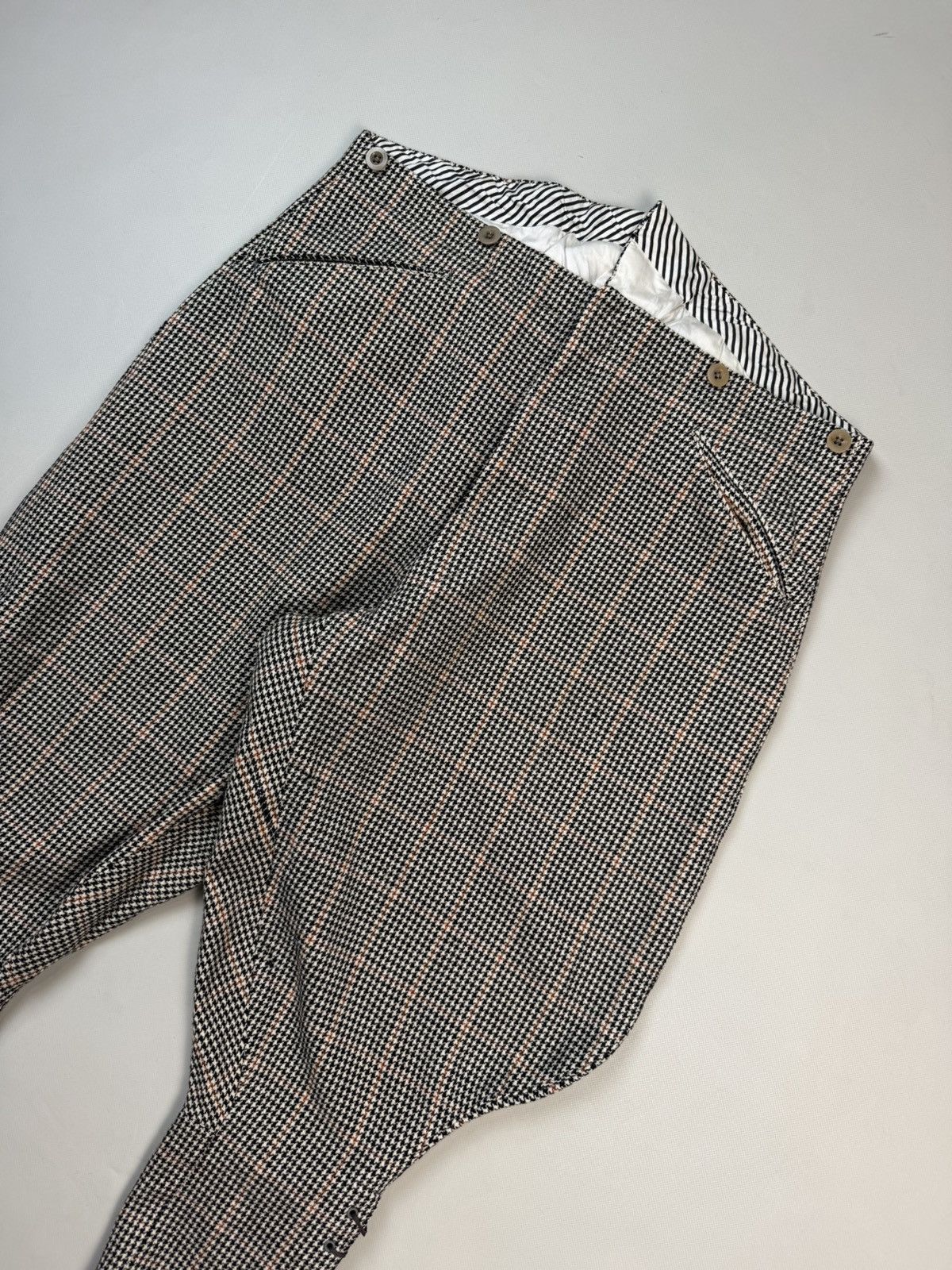 Vintage 1930’s Houndstooth Jodhpur Back Buckle Riding Breeches Pants Size US 36 / EU 52 - 2 Thumbnail