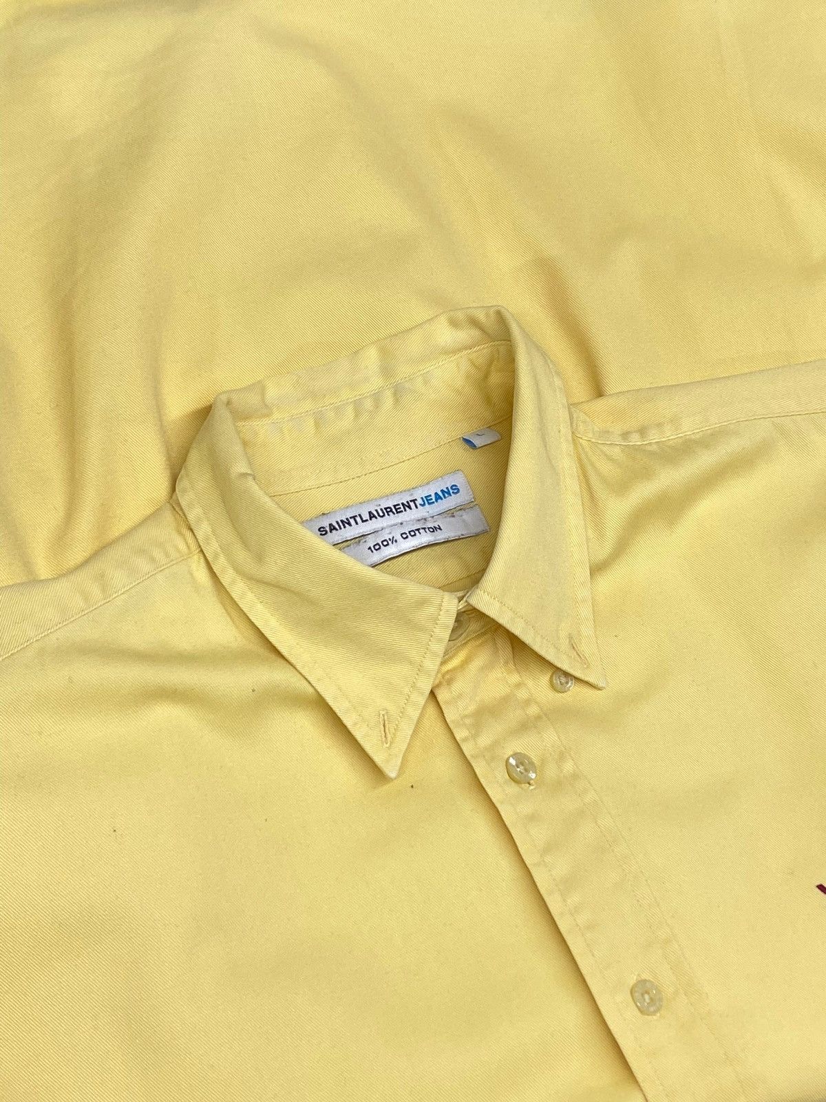 Yves Saint Laurent 🔥 Y2K SAINT LAURENT YSL YELLOW SHIRT RARE JEANS LOGO VIBES Size US L / EU 52-54 / 3 - 12 Thumbnail