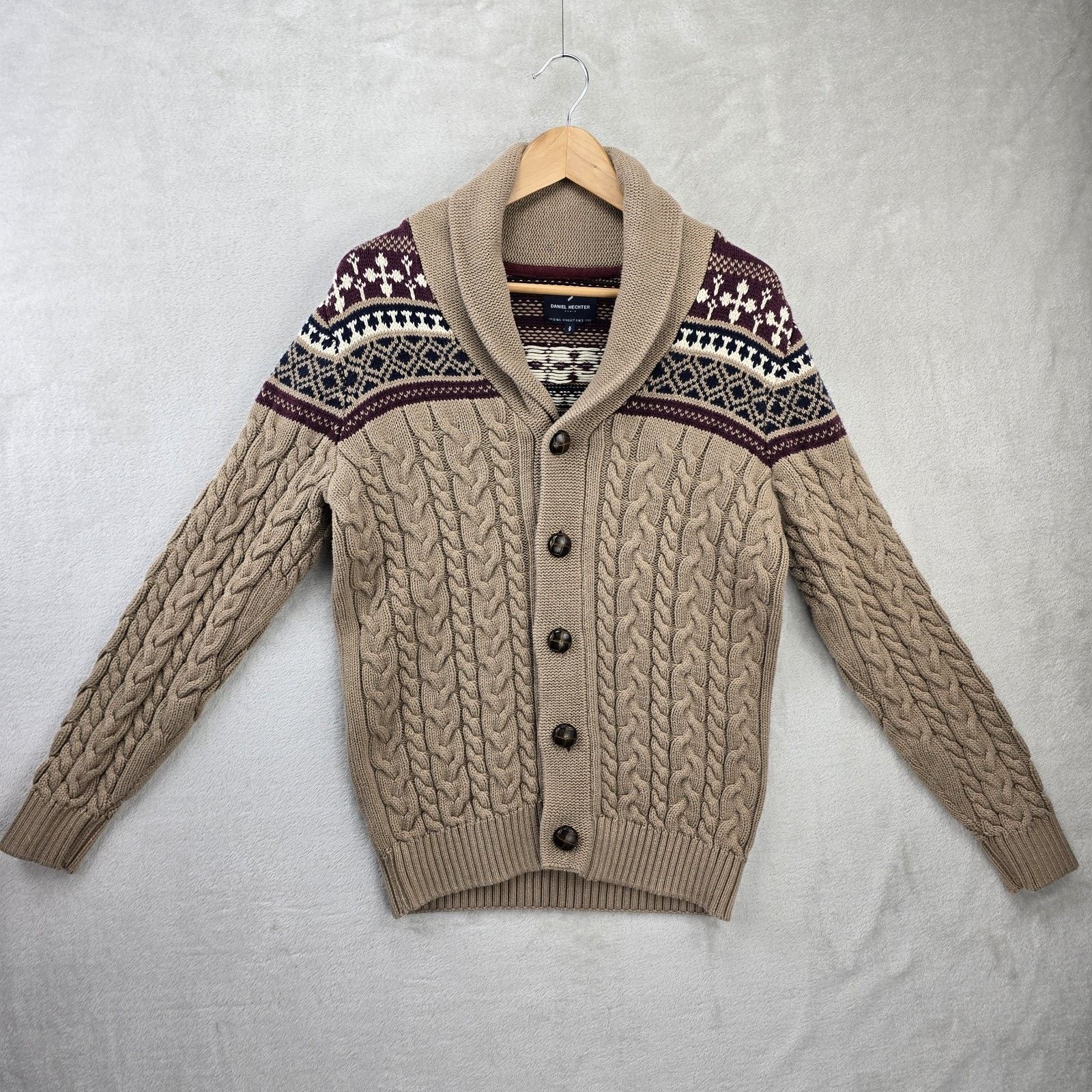 Daniel Hechter Daniel Hechter Shawl Cardigan Small Fair Isle Cable Knit Size US S / EU 44-46 / 1 - 2 Thumbnail