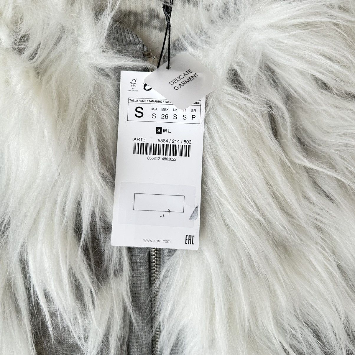 Zara New Zara Faux Fur White Gray Jacket Small 5584/214 RARE Size S / US 4 / IT 40 - 7 Thumbnail