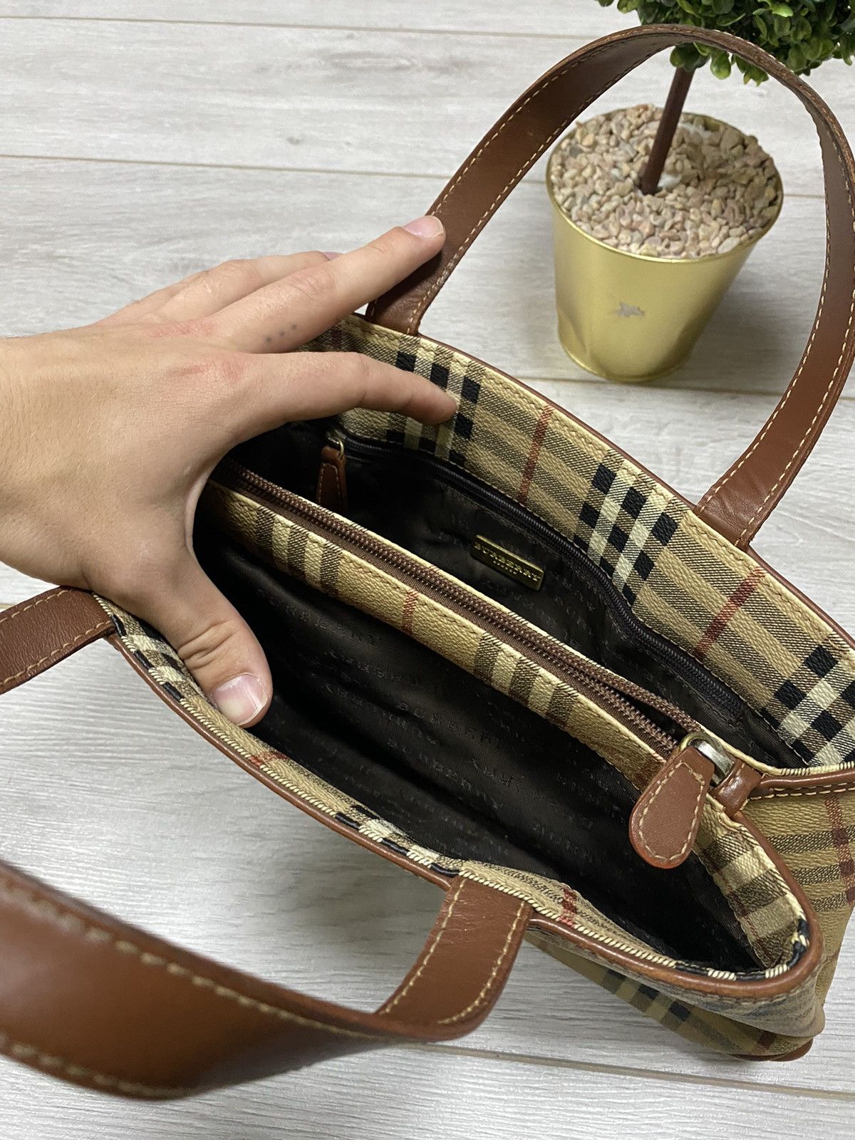 Burberry Burberry vintage nova check leather canvas bag Size ONE SIZE - 3 Thumbnail
