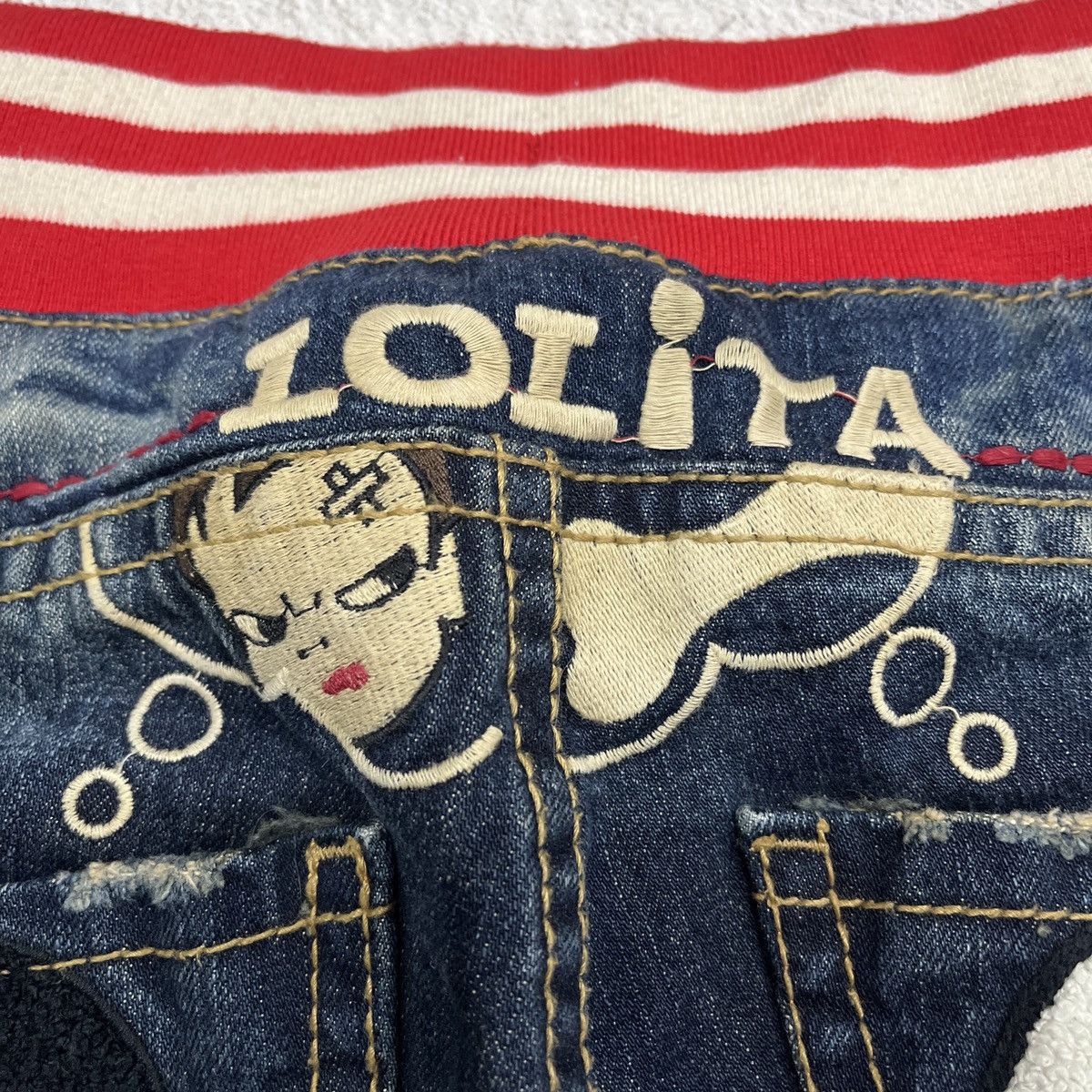 If Six Was Nine 2000s Yoshitomo nara x Lolita jeans L.G.B. Cut Denim Size US 30 / EU 46 - 5 Thumbnail