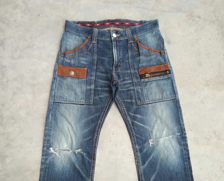 Japanese Brand Vintage Edwin Distressed Jeans 33x32 Size US 33 - 7 Thumbnail