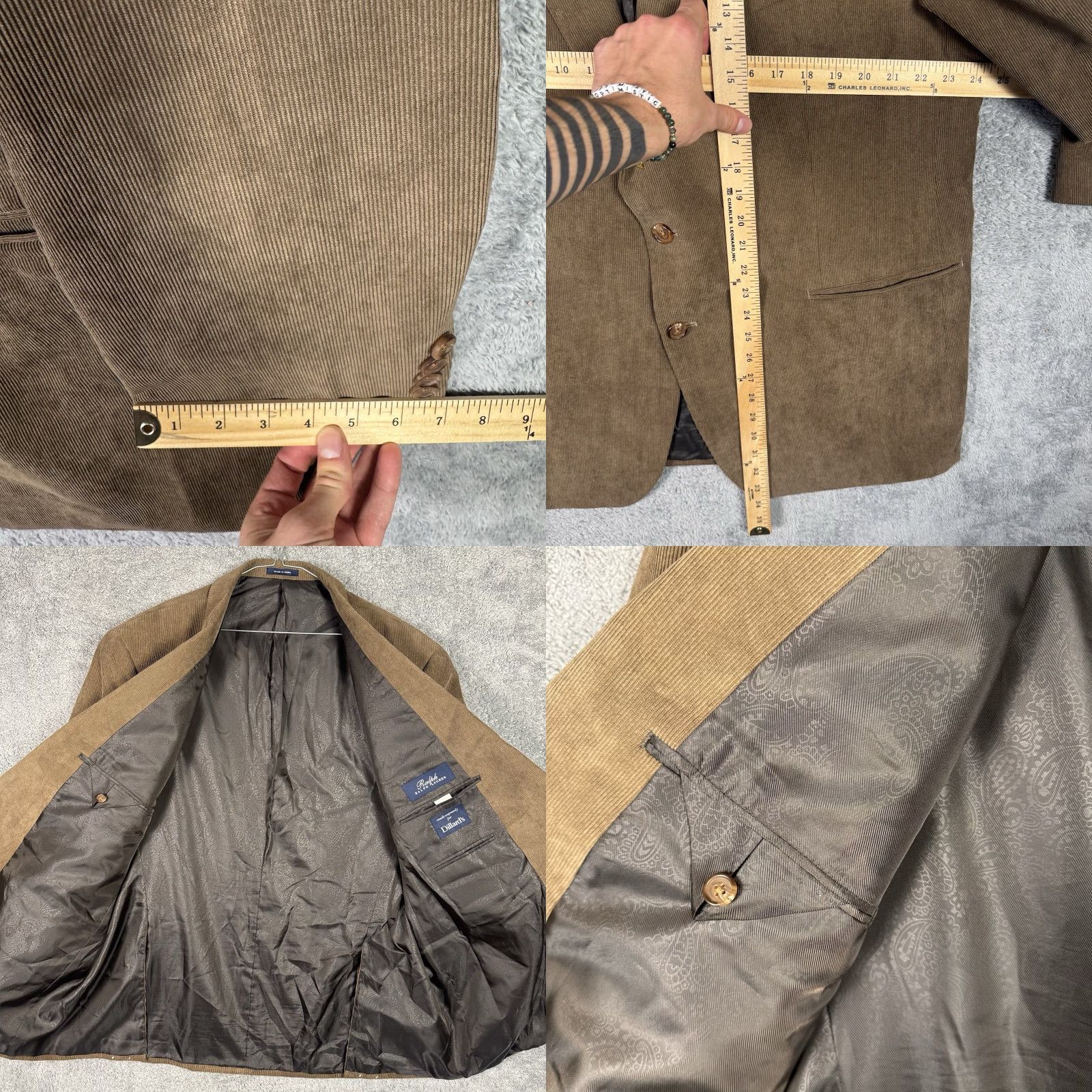 Vintage Ralph Lauren RRL Corduroy Blazer Men 48R Sportcoat Brown Notch Lapel Two-Button Single-Breasted Jacket Cardigan? Size 48R - 8 Thumbnail