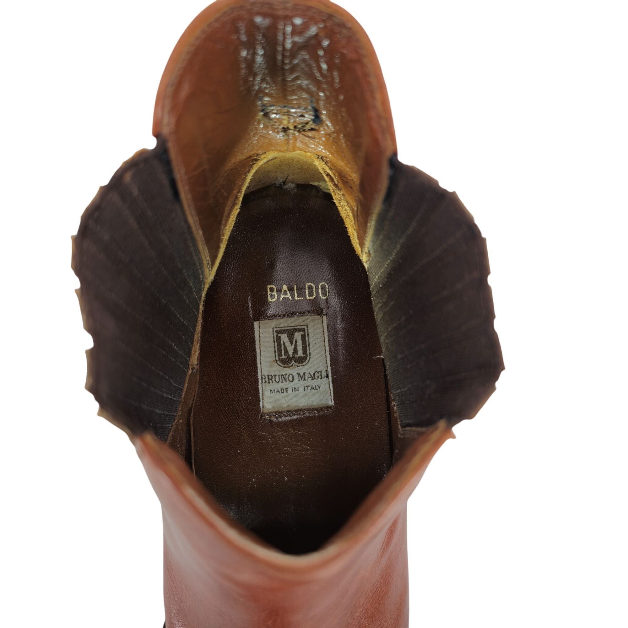 Bruno Magli Vintage Bruno Magli Mens 10.5 Brown Calfskin Leather Chelsea Size US 10.5 / EU 43-44 - 11 Thumbnail
