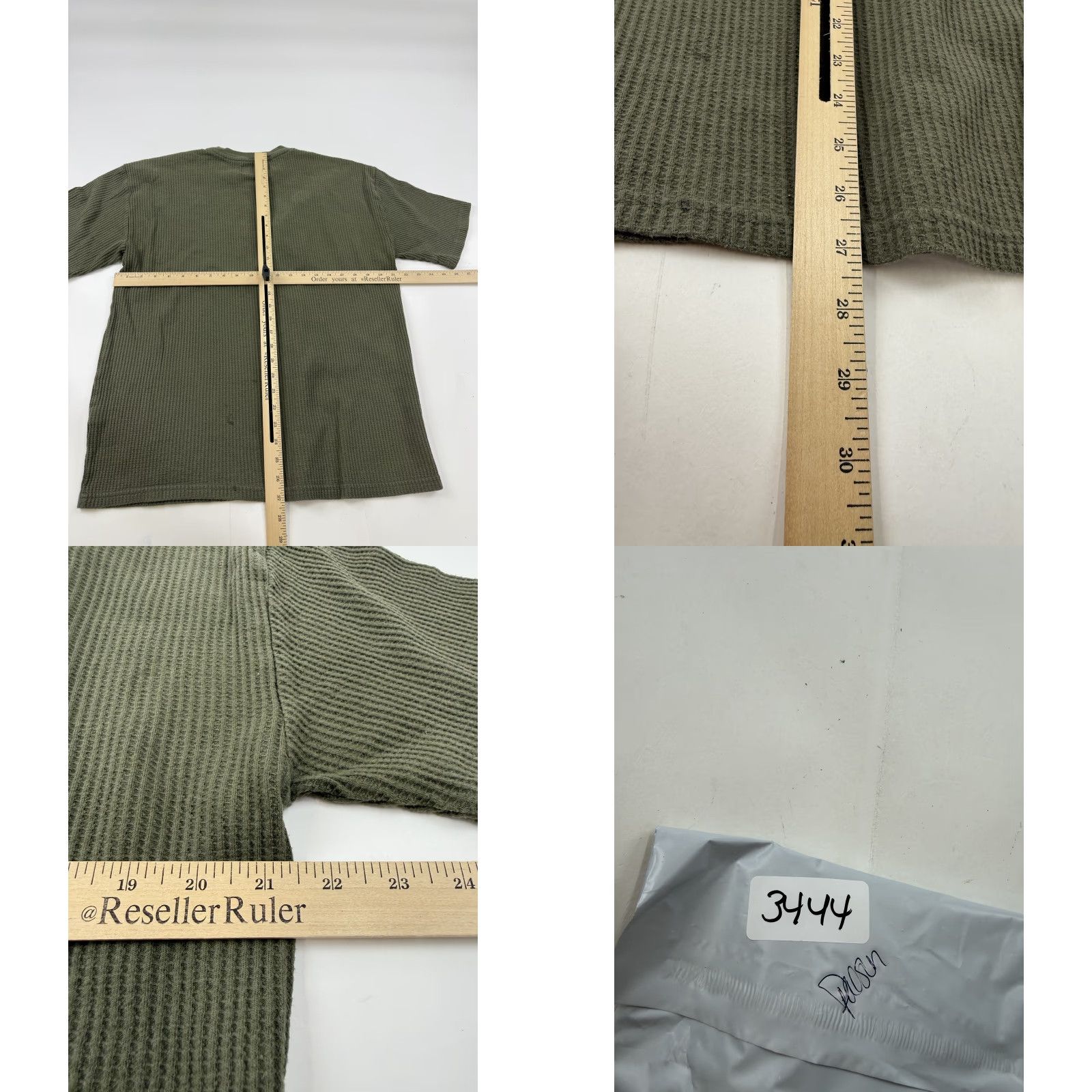 Pacsun PacSun Mens Large Green Waffle Knit Thermal Crewneck Short Sleeve Tee Shirt Size US L / EU 52-54 / 3 - 8 Thumbnail