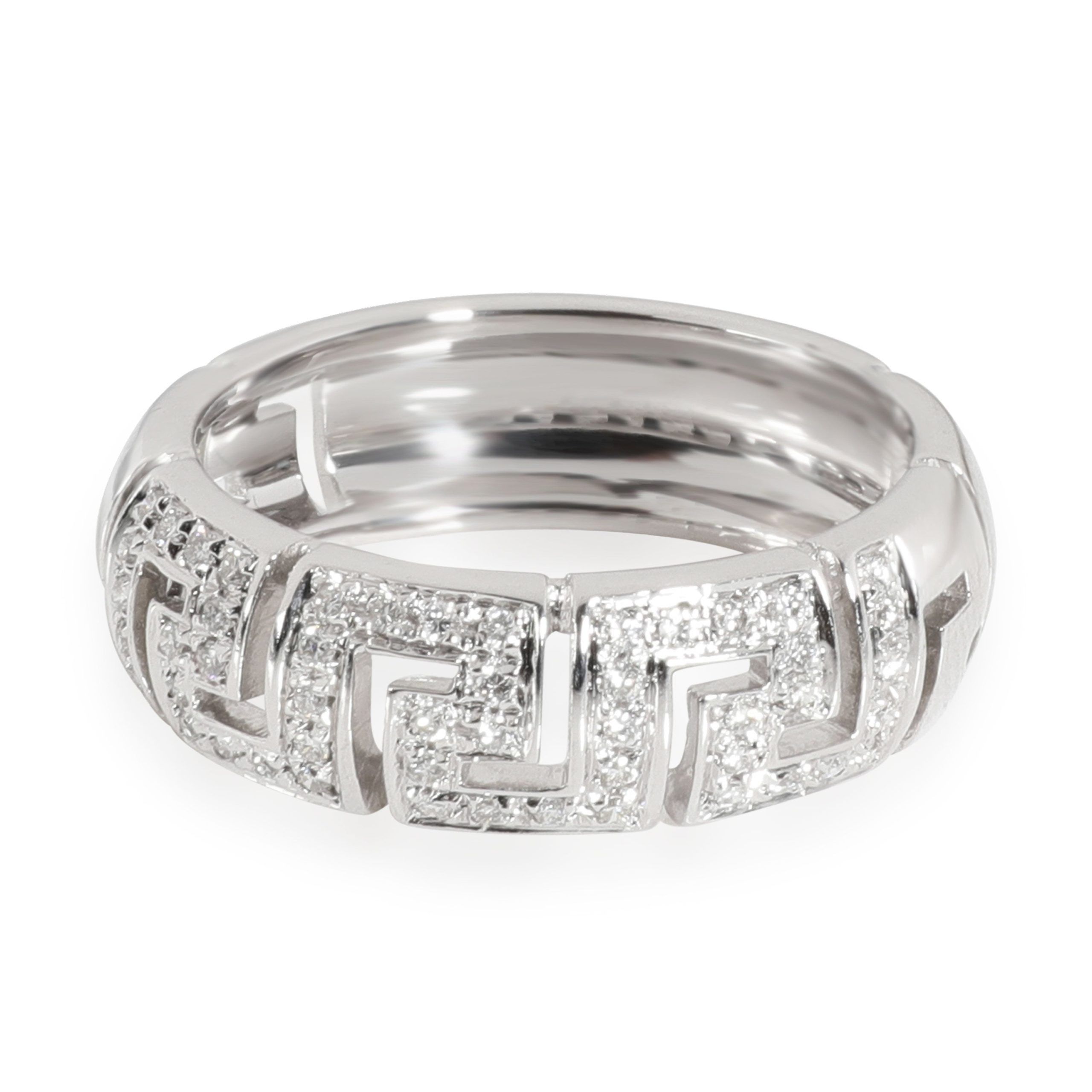 image of Versace Diamond Band In 18K White Gold 0.34 Ctw, Women's