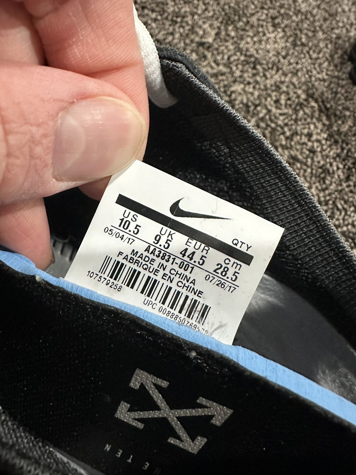 Nike Nike x Off-White Virgil Air VaporMax Black “The Ten” OG Size US 10.5 / EU 43-44 - 9 Thumbnail