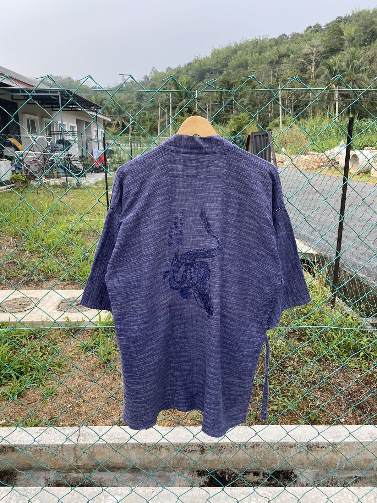 Indigo × Japanese Brand Sunjuro Kimono Woven Dragon Jacket Narogi Linen Size US L / EU 52-54 / 3 - 1 Thumbnail