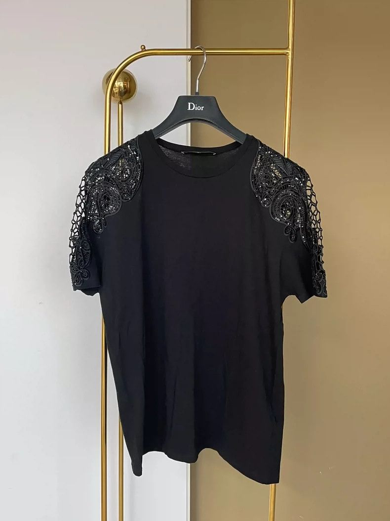 Gucci Gucci Black hollow sequins and short sleeves Size S / US 4 / IT 40 - 1 Thumbnail