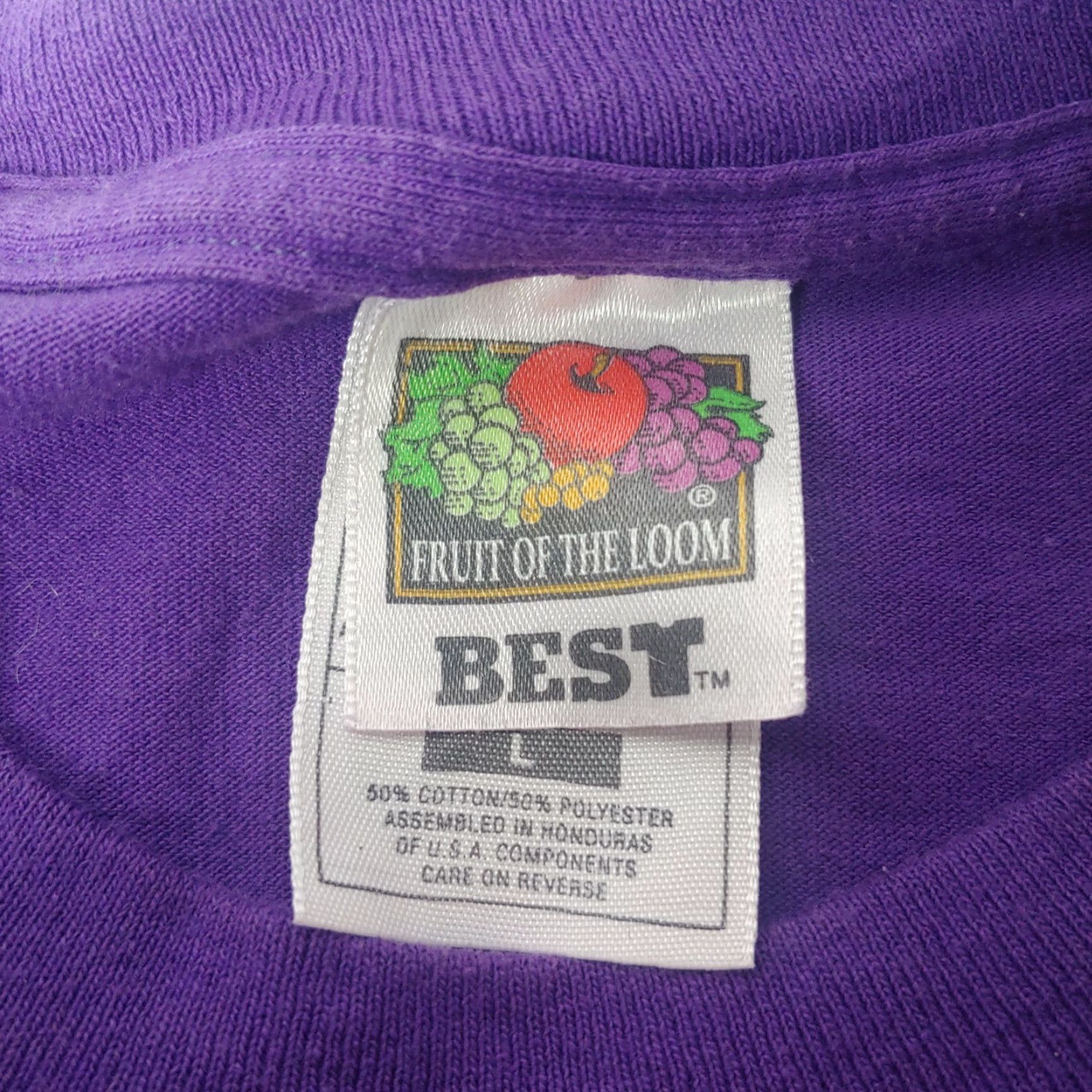 Fruit Of The Loom Tampa Florida Shirt L Purple Sailboat Beach Purple Retro Waves Vintage 1990s T-Shirt Men Short Sleeve Crew Neck Graphic Print Size US L / EU 52-54 / 3 - 4 Thumbnail