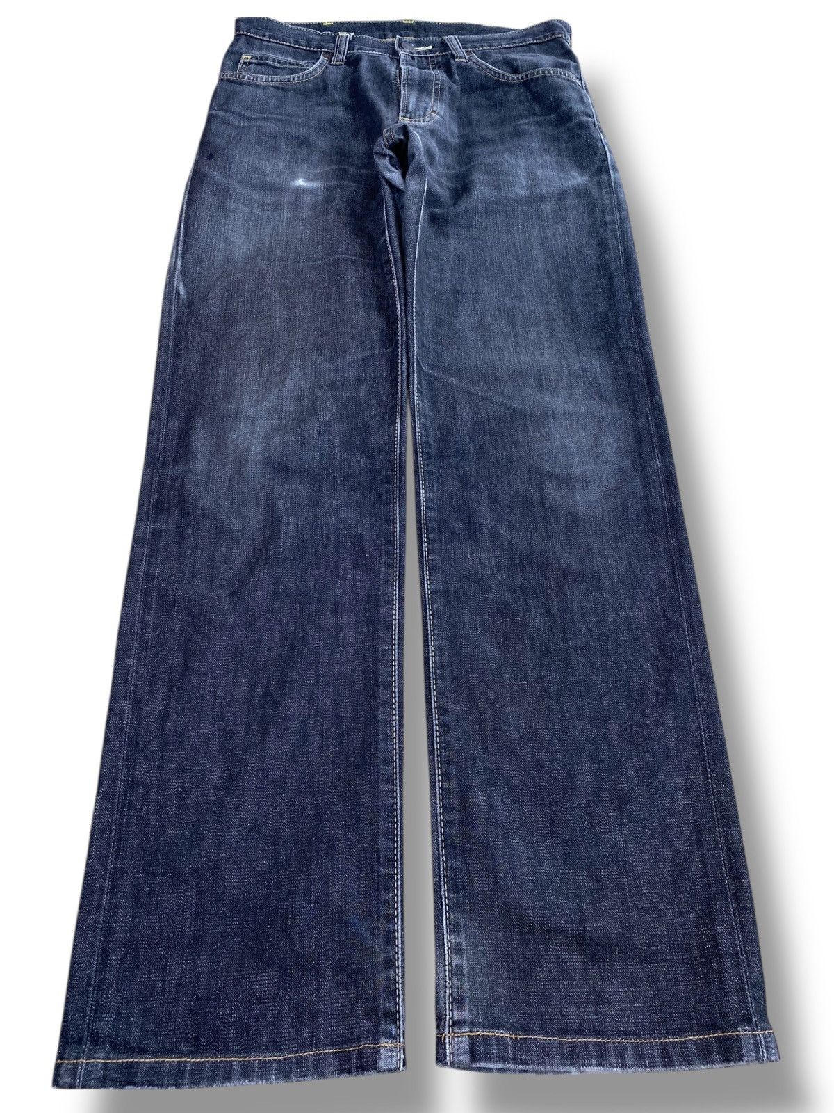 Wrangler Wrangler Whiskered Light Wash Straight Leg Jeans Size US 31 - 1 Thumbnail