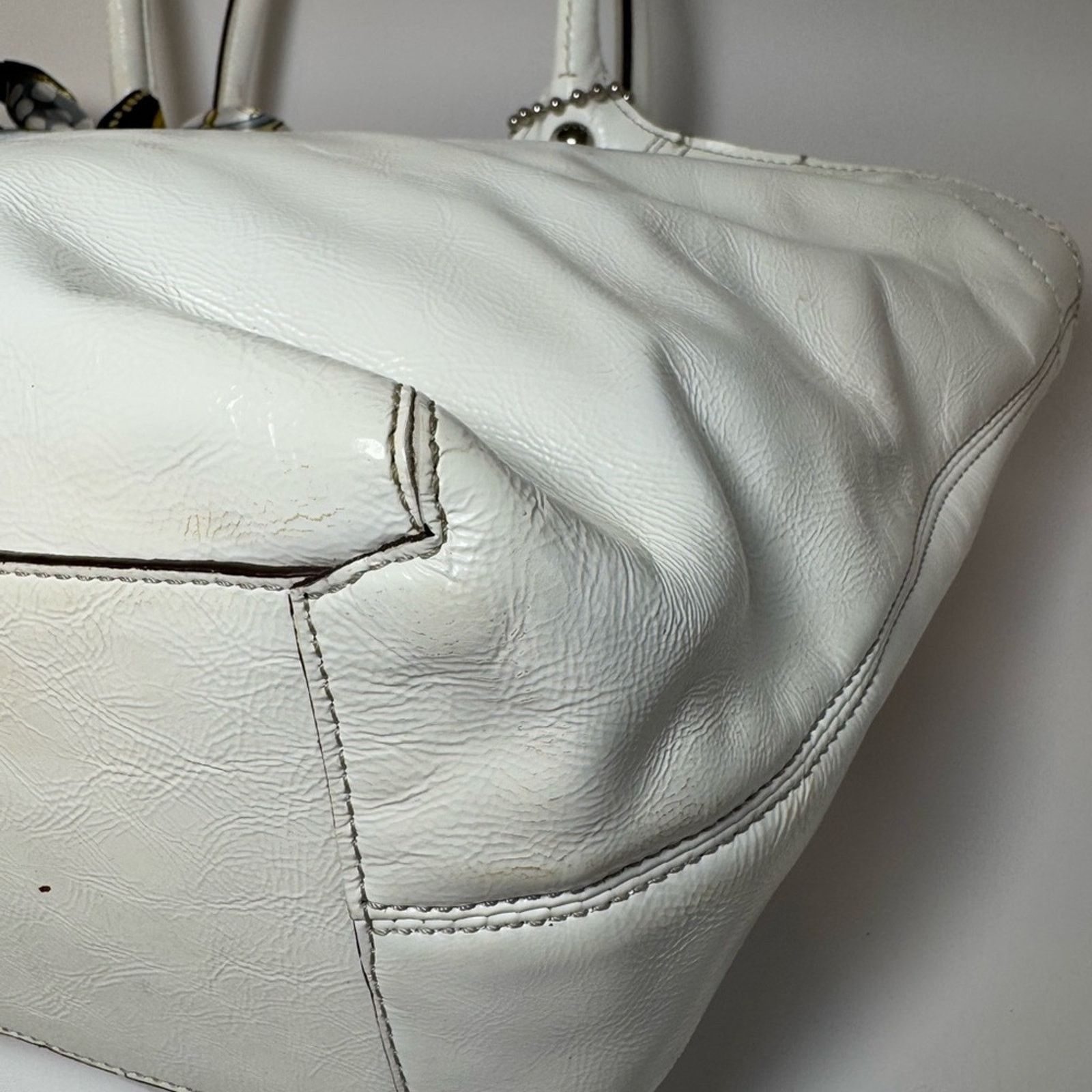 Coach Coach Bleecker Caryall Tote Eggshell Patent Leather #14483 Size ONE SIZE - 9 Thumbnail