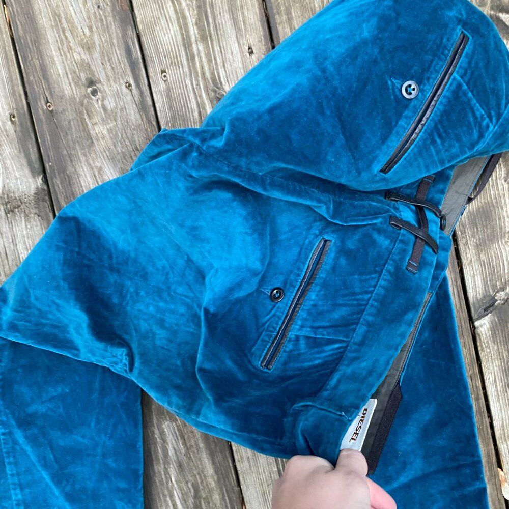 Diesel RARE Velvet Diesel Jeans Pants Size 32 Blue Velour Dress Pa Size US 32 / EU 48 - 9 Thumbnail