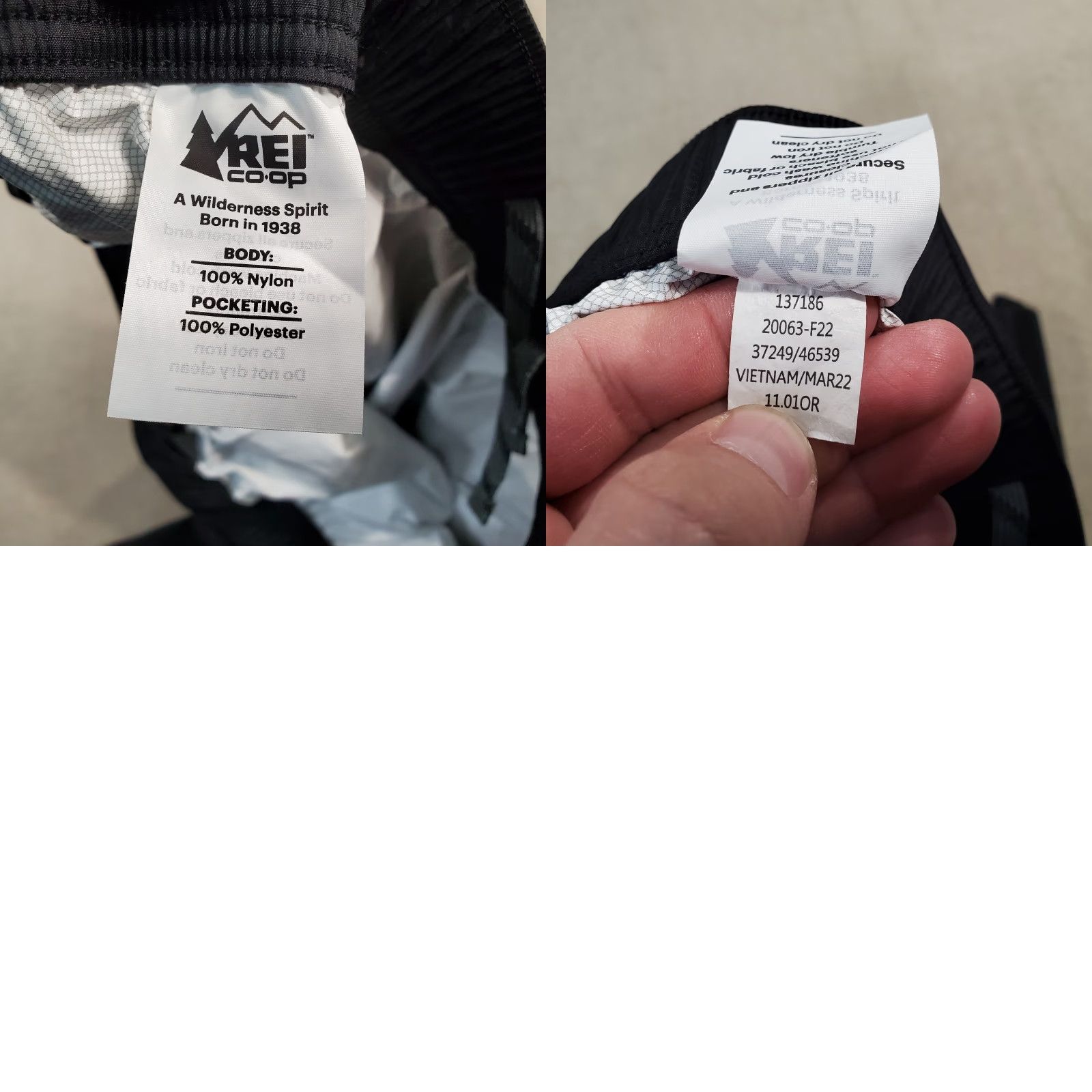 Vintage REI Co Op Waterproof Pants Mens XL Black Nylon Hiking Logo Windbreaker Pants Size US 36 / EU 52 - 9 Thumbnail
