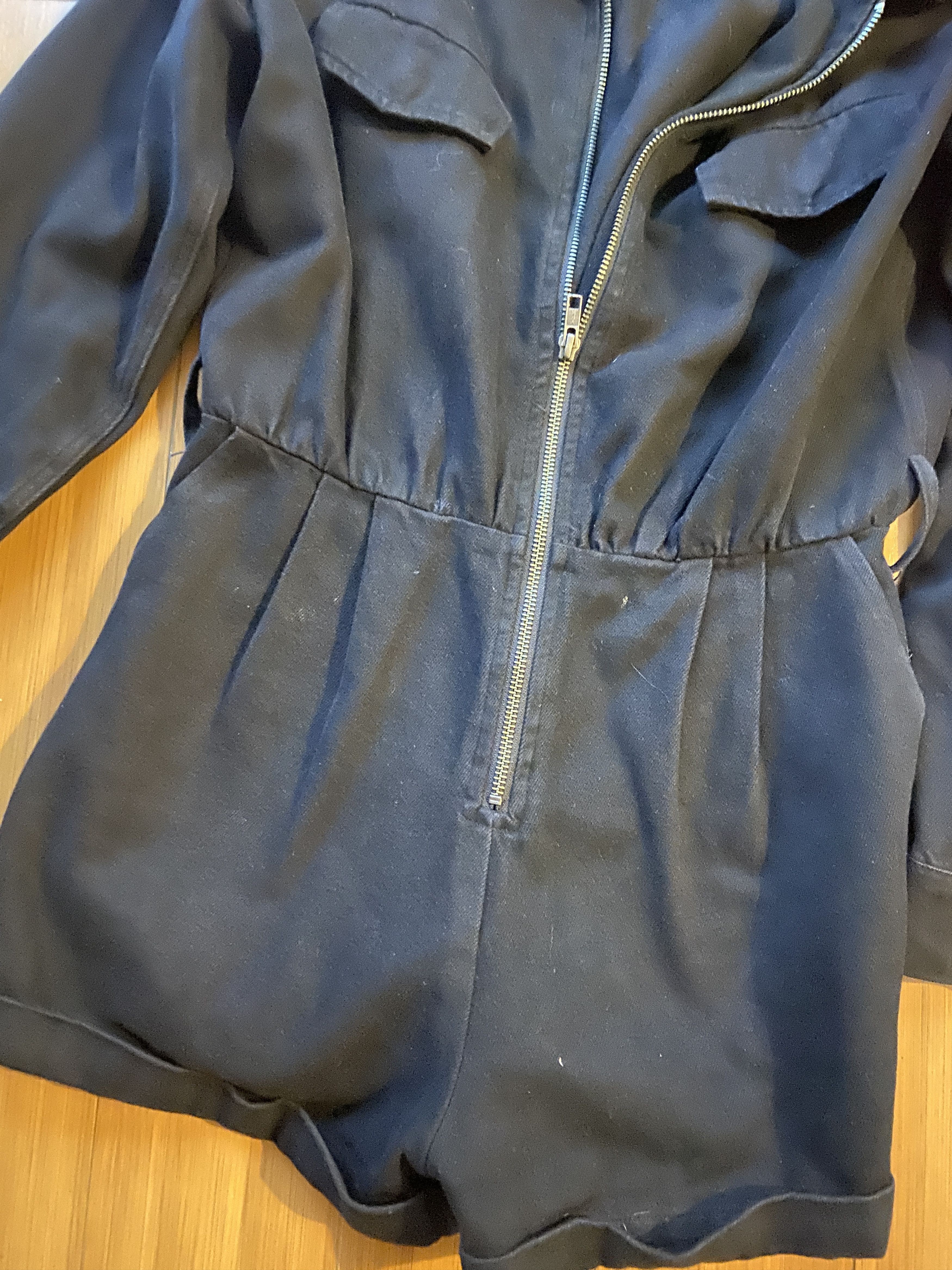 Lovers and Friends Lovers and Friends Black Denim Zip up Romper Black - Small Size S / US 4 / IT 40 - 2 Thumbnail