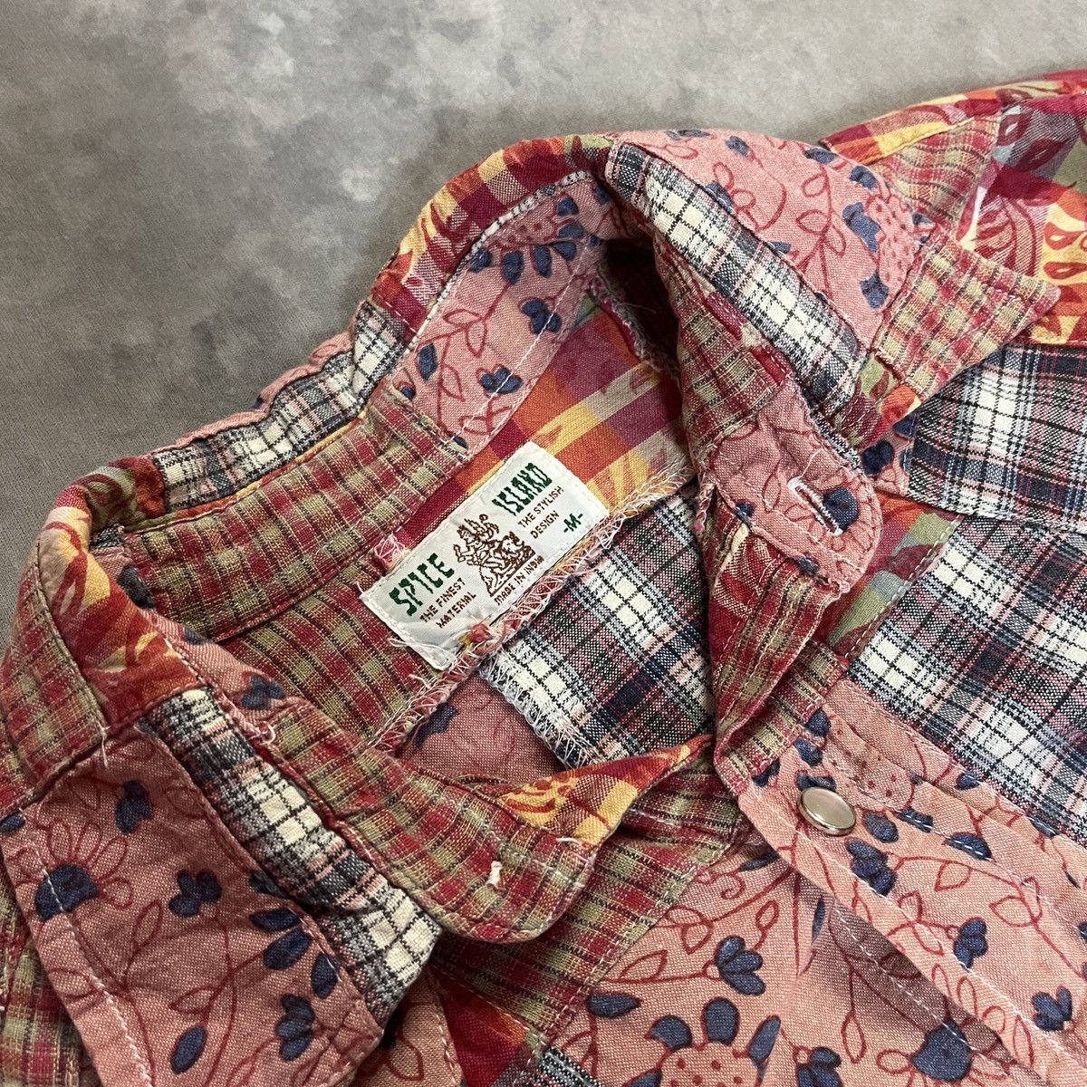 Flannel Spice Island Flannel Patch Work Western Shirt Plaid Floral Size US M / EU 48-50 / 2 - 3 Thumbnail