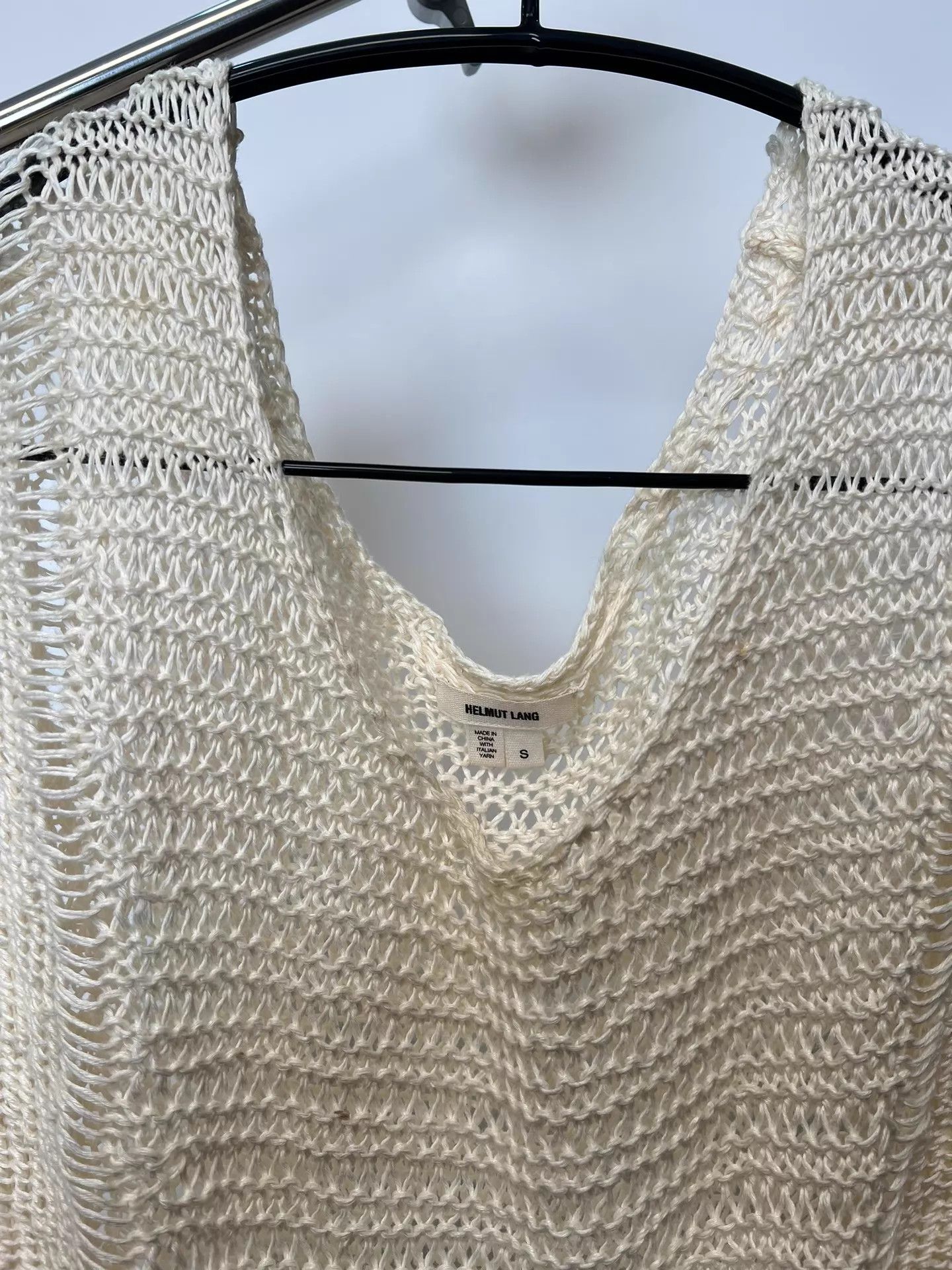 Helmut Lang Helmut Lang Open Knit Cami Cream S Size US S / EU 44-46 / 1 - 3 Thumbnail