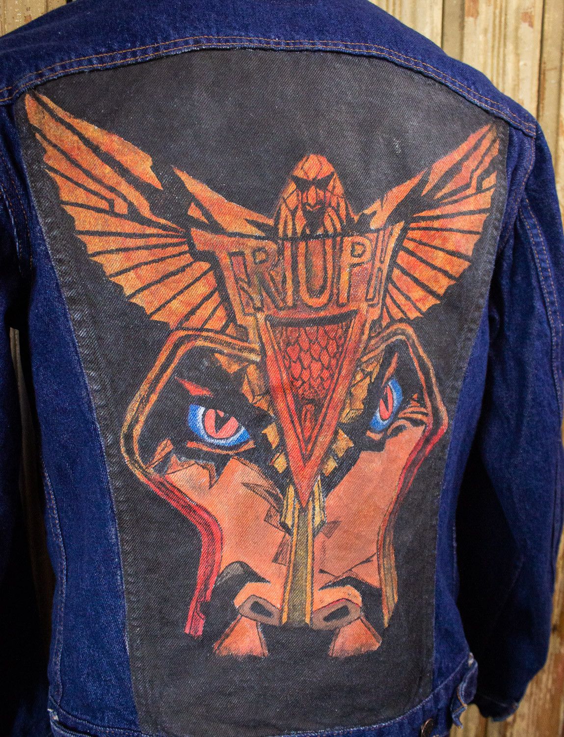 Levi's × Vintage Vintage Levi's Hand Painted Triumph Denim Jacket 80s Size US S / EU 44-46 / 1 - 4 Thumbnail