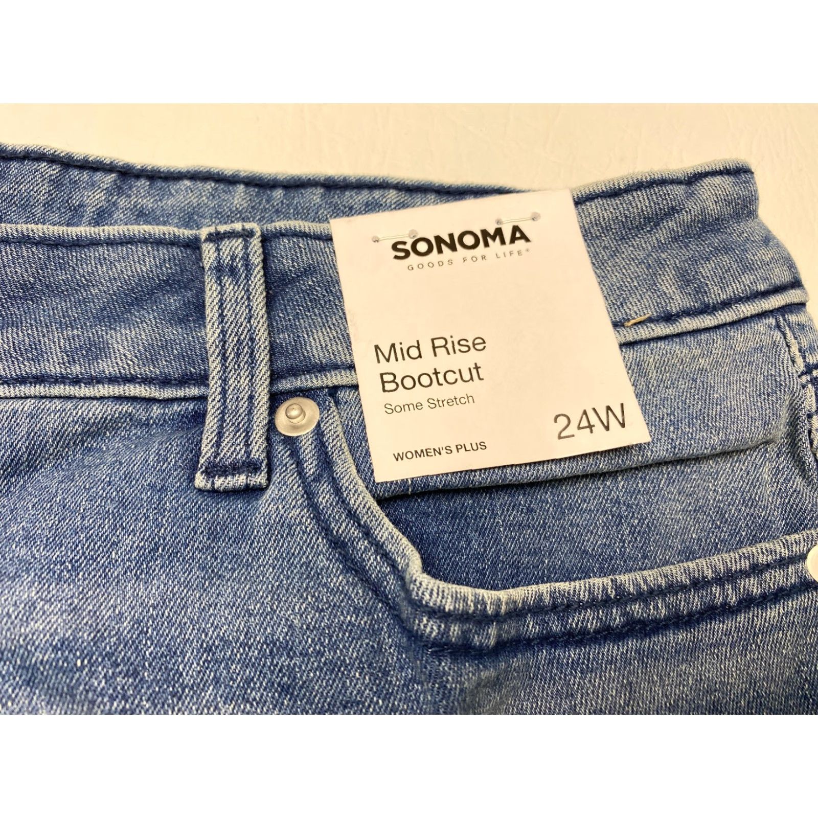 Vintage NWT Sonoma Jeans Plus 24W 44x31 Bootcut Mid Rise Medium Wash Womens Jeans City 5-Pocket Womens, Plus Size, Blue, Sonoma Goods for Life Size 42" / US 20 - 5 Thumbnail