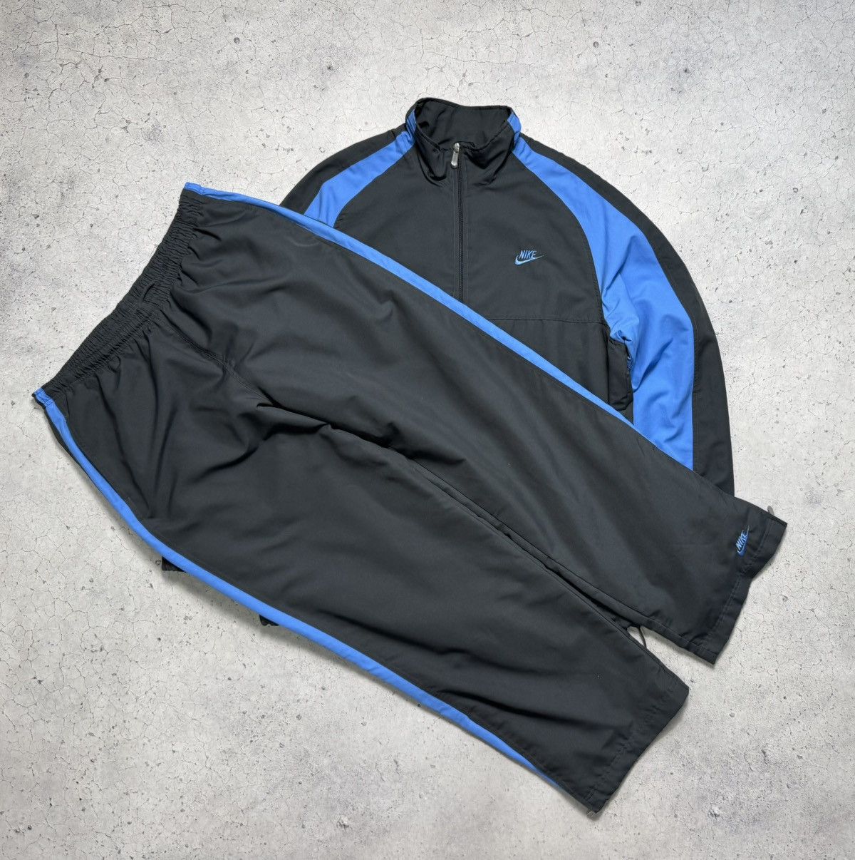 Nike tracksuit, neon blue, vintage track suit, jacket pants