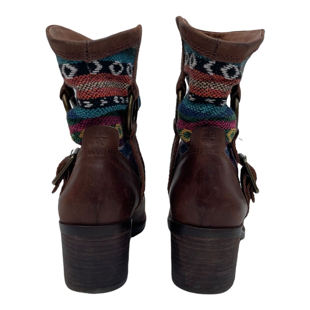 Lucky Brand Lucky Brand Boxer Brown Native Fabric Leather Heel Boot Sz 8 Size US 8 / EU 41 - 4 Thumbnail