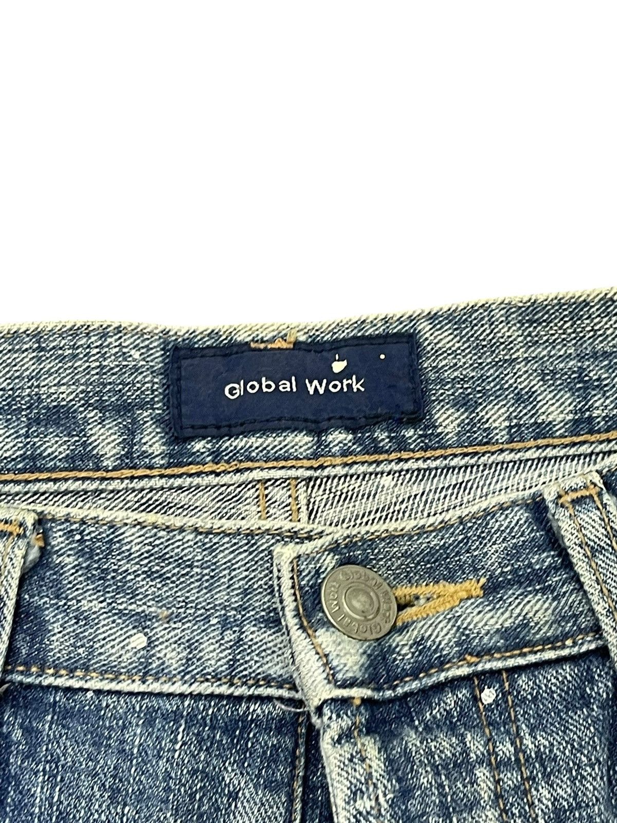 Japanese Brand Patchwork Jeans Global Work Painted Regular 3🟦8 Size US 32 / EU 48 - 8 Thumbnail