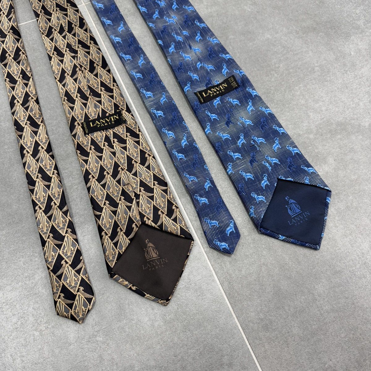 Lanvin × Vintage Vintage Lanvin Paris Silk Ties x2 Size ONE SIZE - 11 Thumbnail