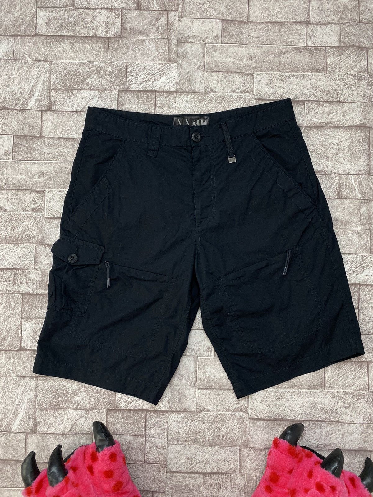 Armani Exchange × Band Tees Armani Cargo Shorts pants Silver Logo 31 by Kanye West Size US 31 - 2 Thumbnail