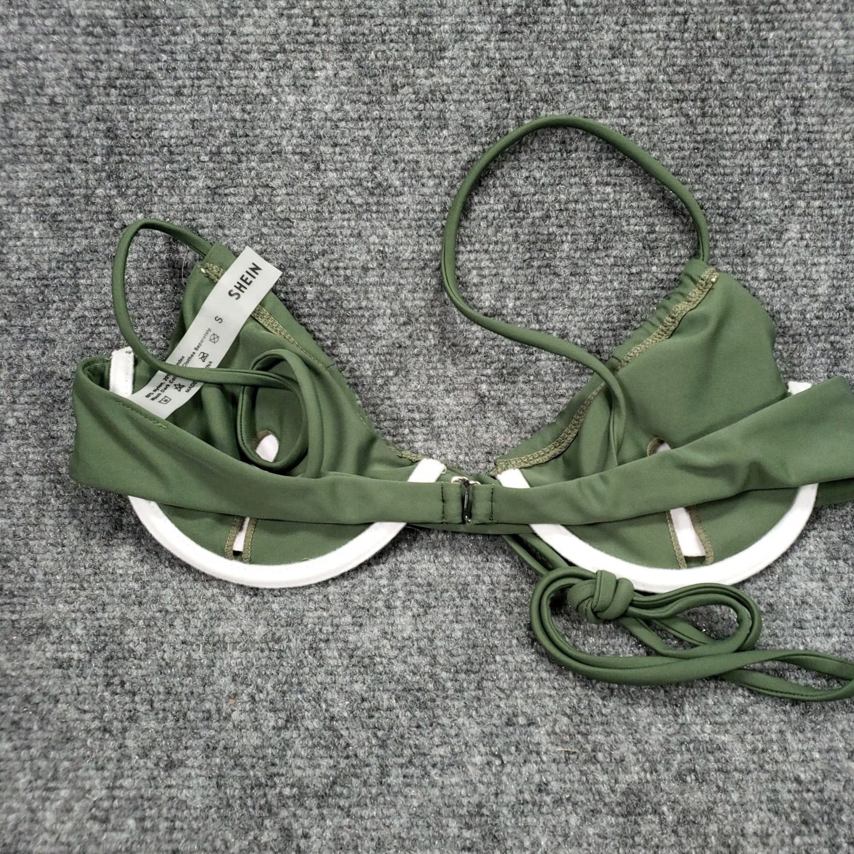 Shein Shein Green Tie Front Underwired Bikini Top Womens S Small Bathing Swimwear Size S / US 4 / IT 40 - 2 Thumbnail