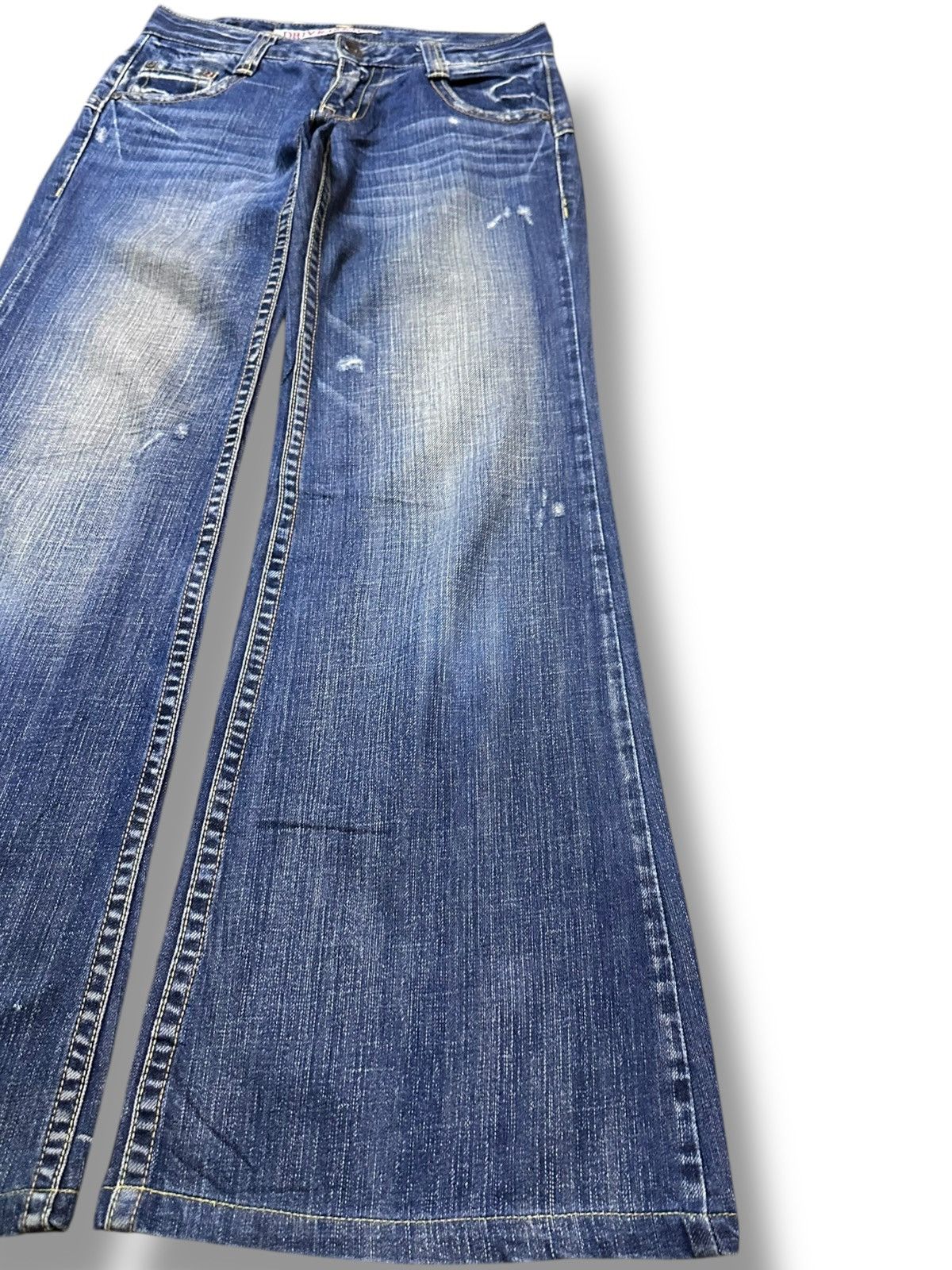 POST ARCHIVE FACTION (PAF) Vintage Drive Jeans Baggy Wide Leg Faded Denim Size US 29 - 4 Thumbnail