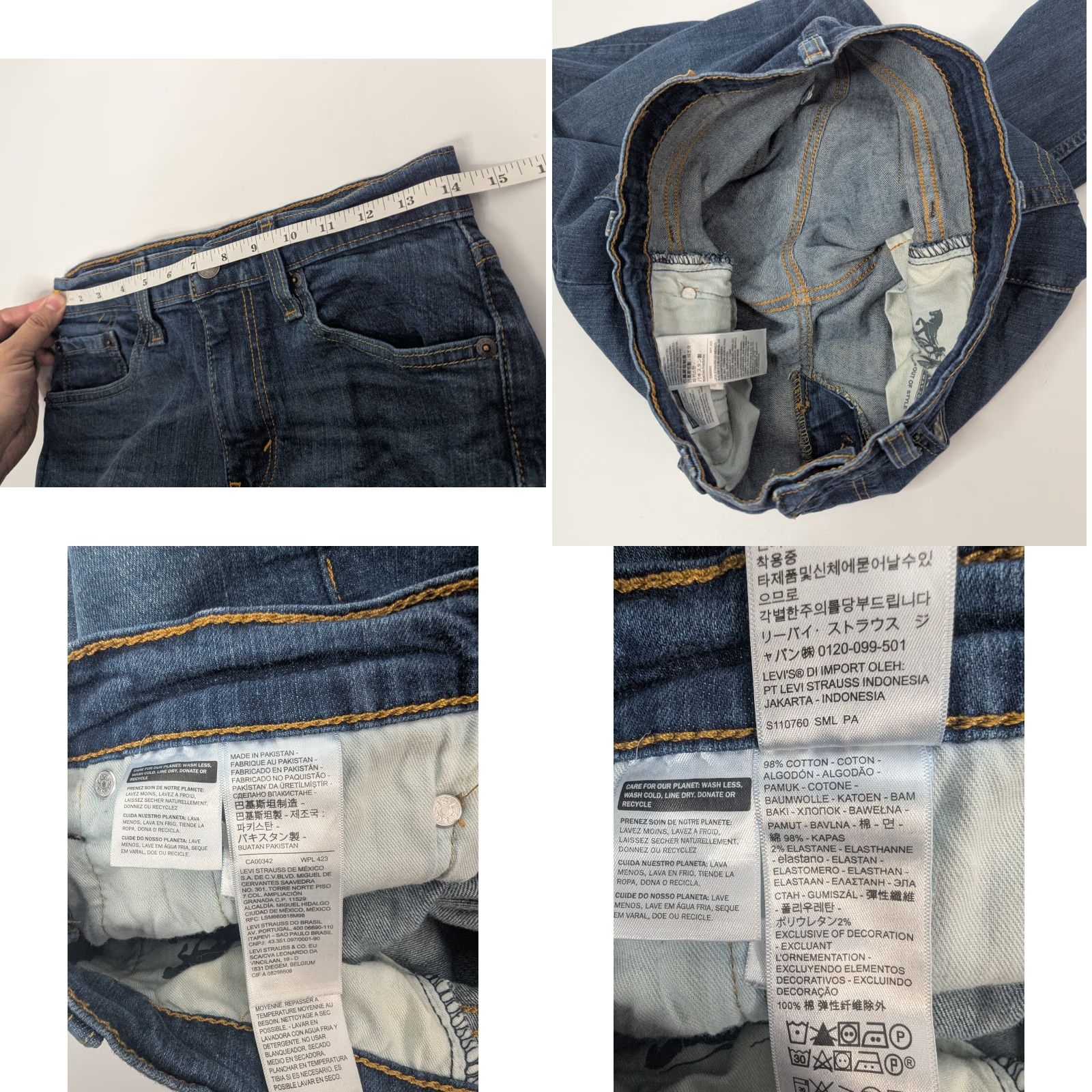 Levi's VINTAGE Levis 502 Jeans Mens 29x32 Straight Classic Cotton Denim Grunge Dark Blue Size US 28 / EU 44 - 8 Thumbnail
