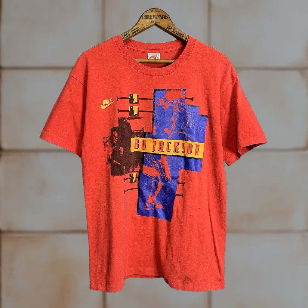 Nike VINTAGE Nike Bo Jackson T Shirt Red 1990s 90s USA Made M Mens Short Sleeve Crew Neck Graphic Print Shirt Size US M / EU 48-50 / 2 - 1 Thumbnail