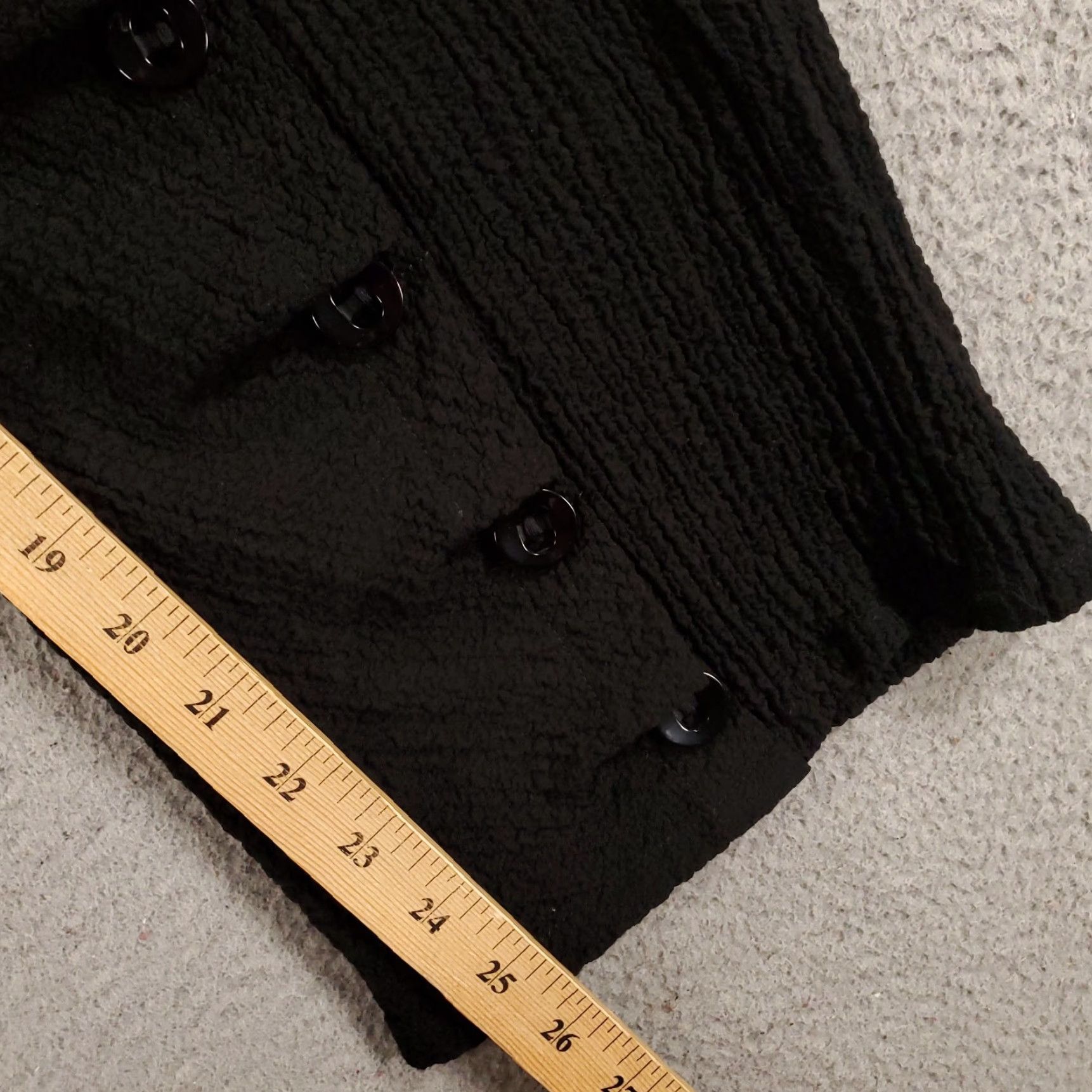 Vintage IC by Connie K Pants Womens Large Black Wide-Leg Button Accent Pull On Gauzy Size 36" / US 14 / IT 50 - 6 Thumbnail