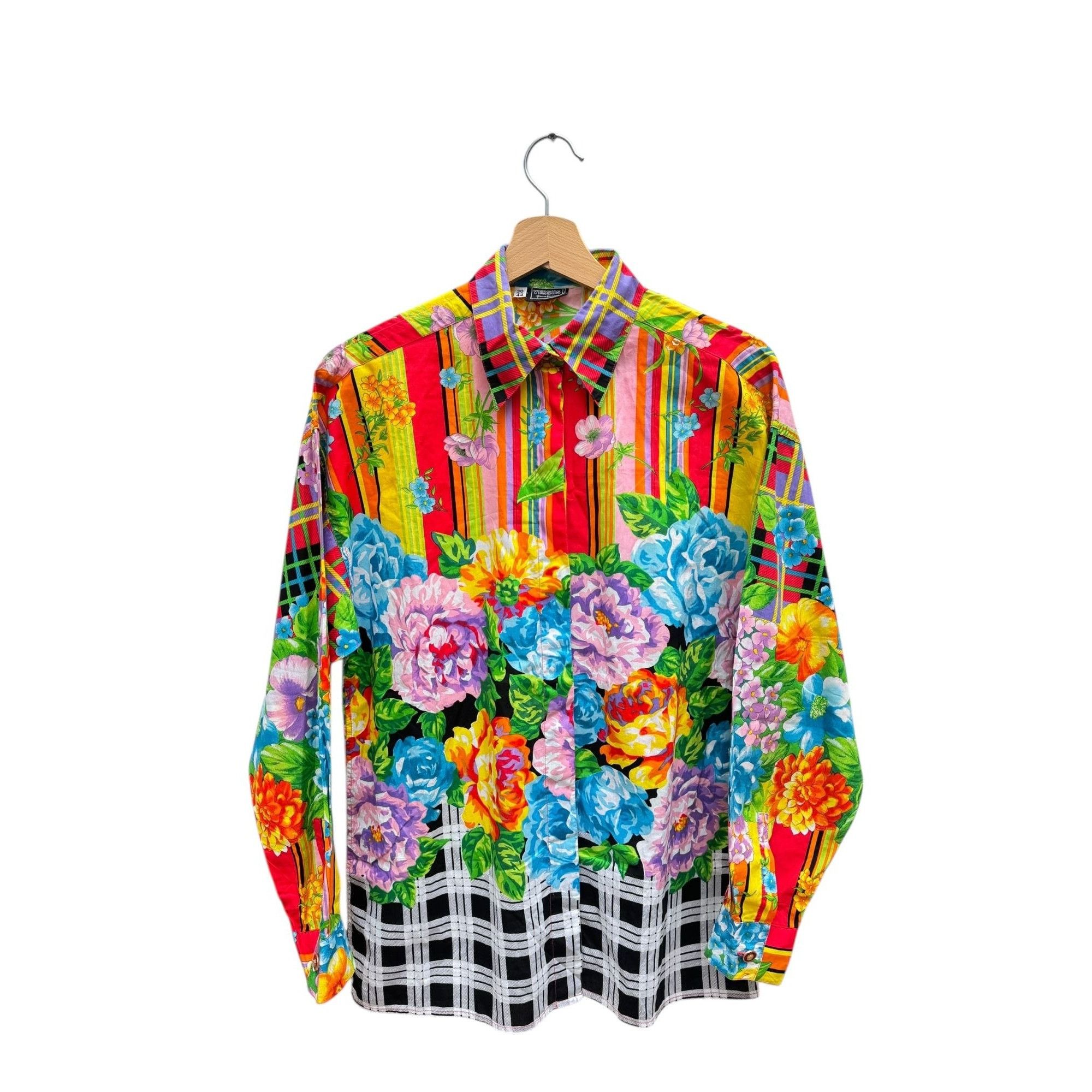 Versace Gianni Versace 1993 Iconic Floral & Graphic Motif Shirt Size M / US 6-8 / IT 42-44 - 1 Thumbnail