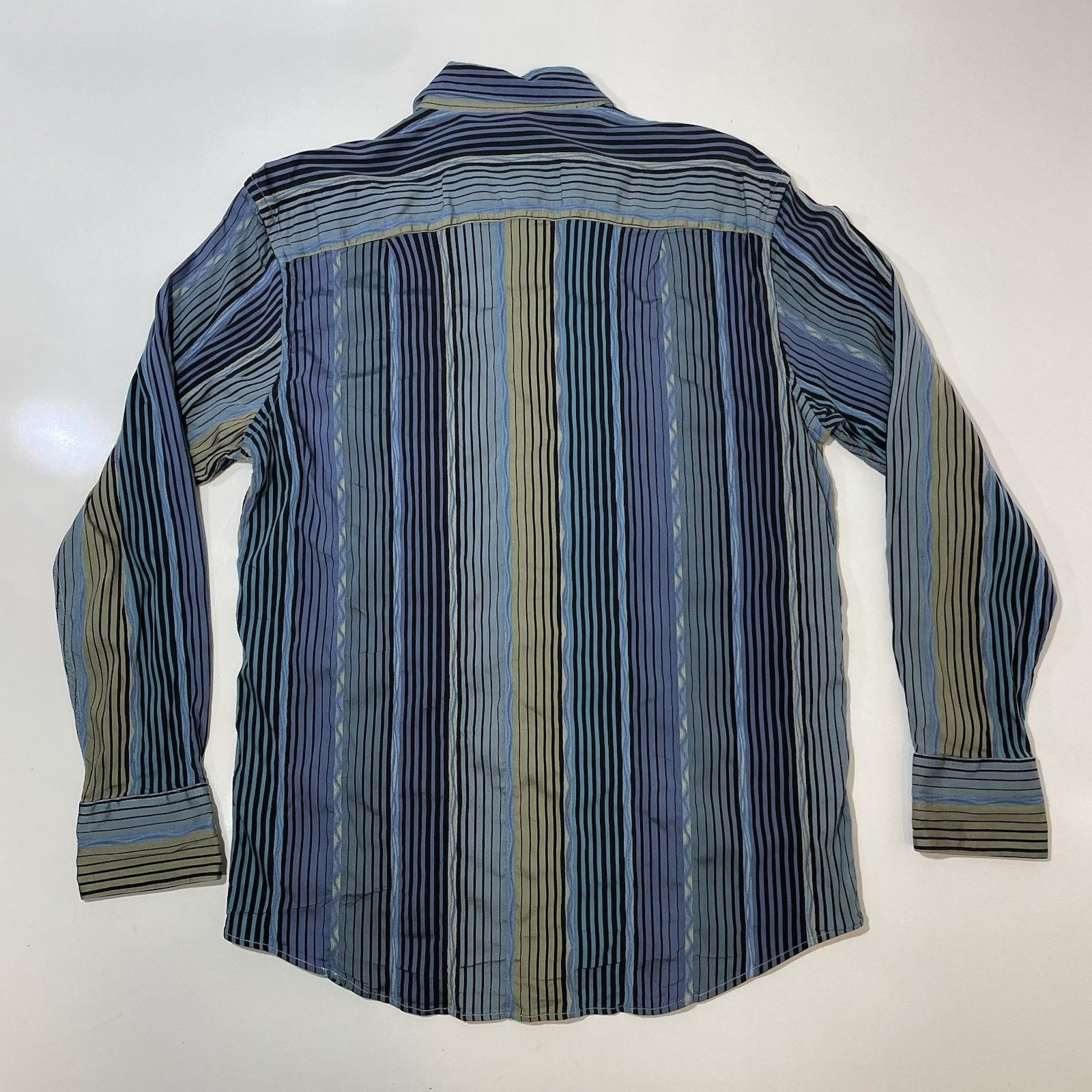 Jhane Barnes Vintage Jhane Barnes Shirt Men’s Med Blue Green Stripe Slim Size US M / EU 48-50 / 2 - 8 Thumbnail