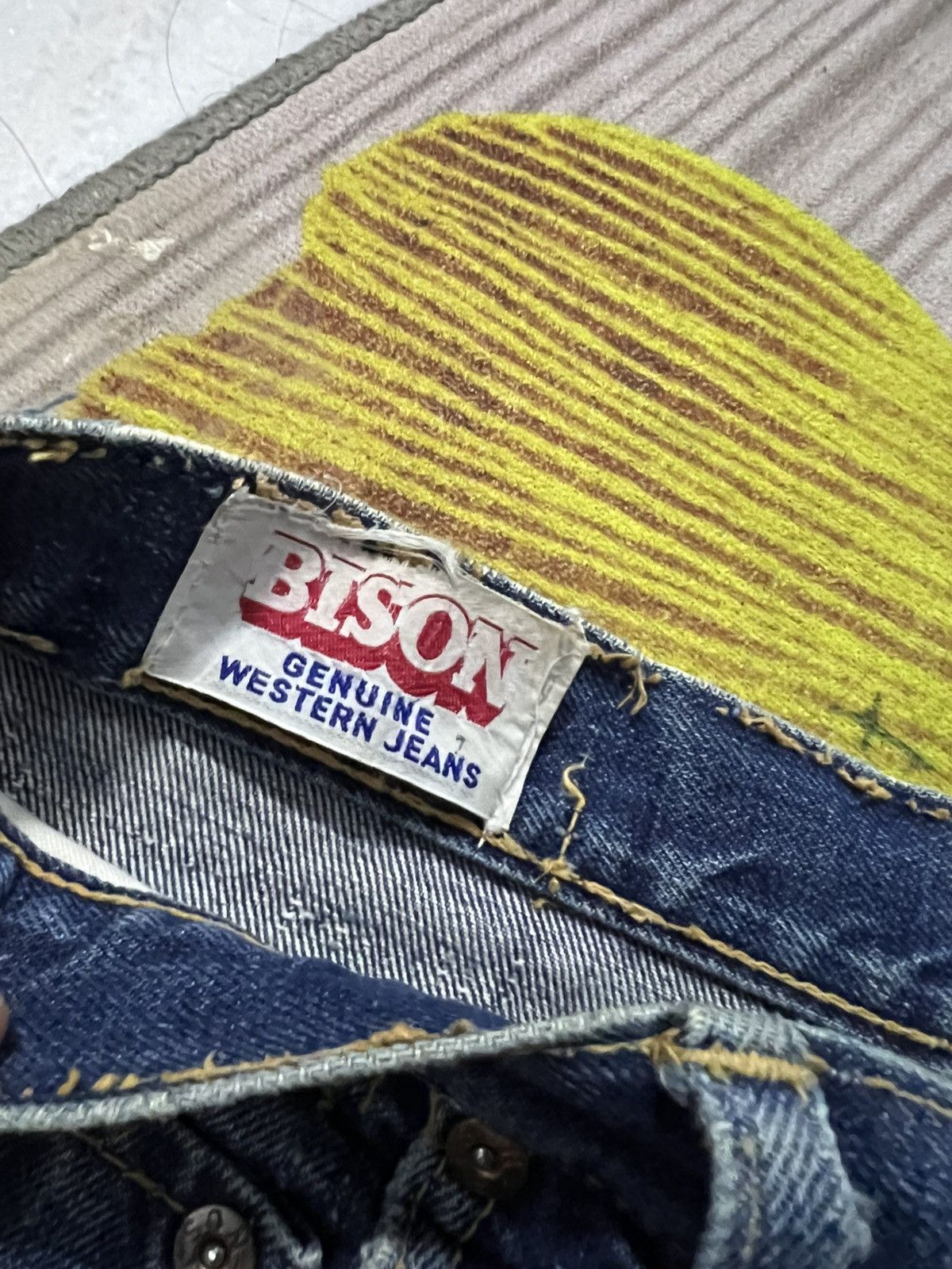 Vintage 70’s Bison Genuine Western Mudwash Bootcut Zip Talon Jean Size US 29 - 12 Thumbnail