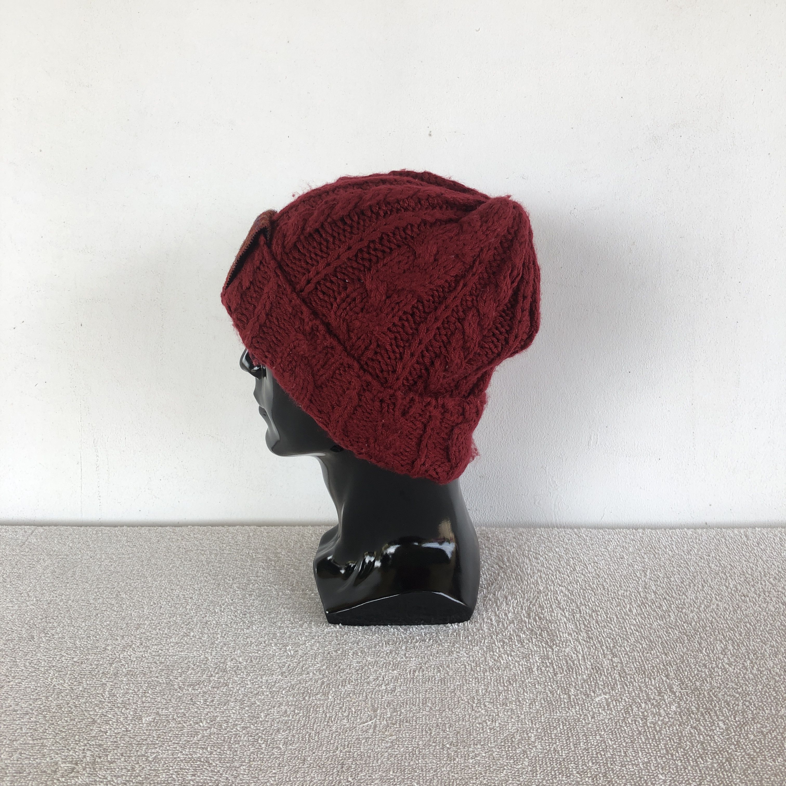 Harris Tweed Vintage 90s Harris Tweed Beanie Cable Knit Snow Caps Hats Size ONE SIZE - 4 Thumbnail
