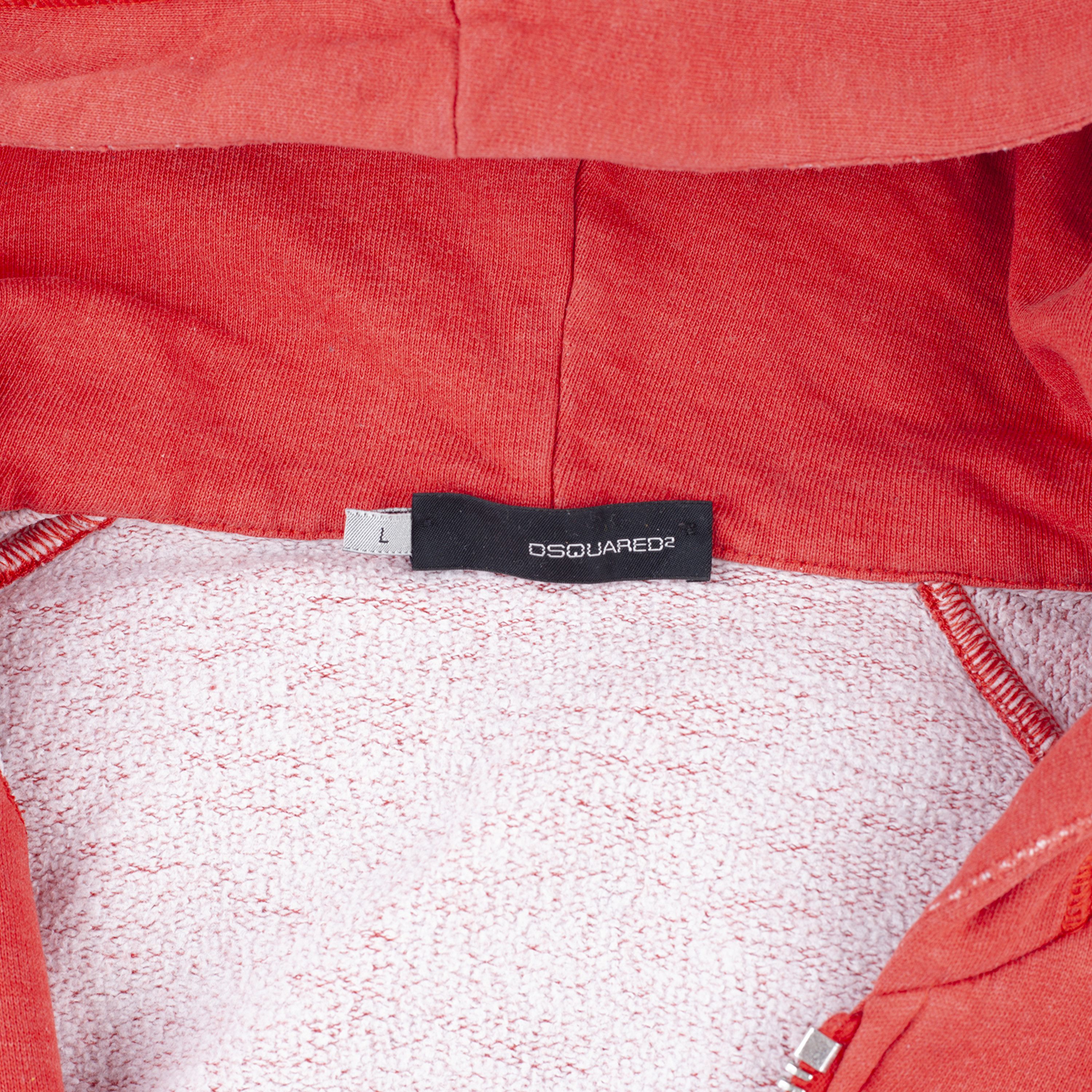 Dsquared2 DSQUARED2 Vintage Coral Hooded Cotton Jacket (L) Size US L / EU 52-54 / 3 - 6 Thumbnail
