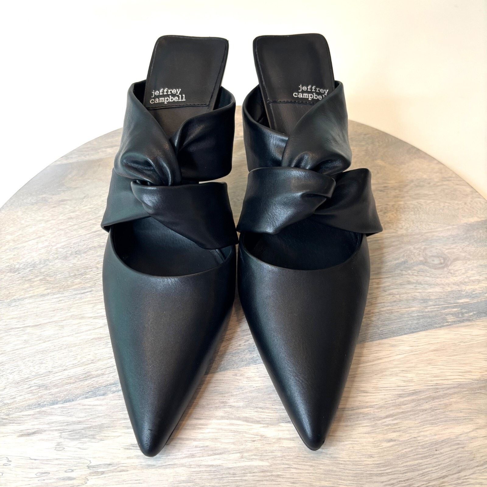 Jeffrey Campbell Jeffrey Campbell Quinbie Black Leather Pumps Heels Size 9.5 Size US 9.5 / IT 39.5 - 4 Thumbnail
