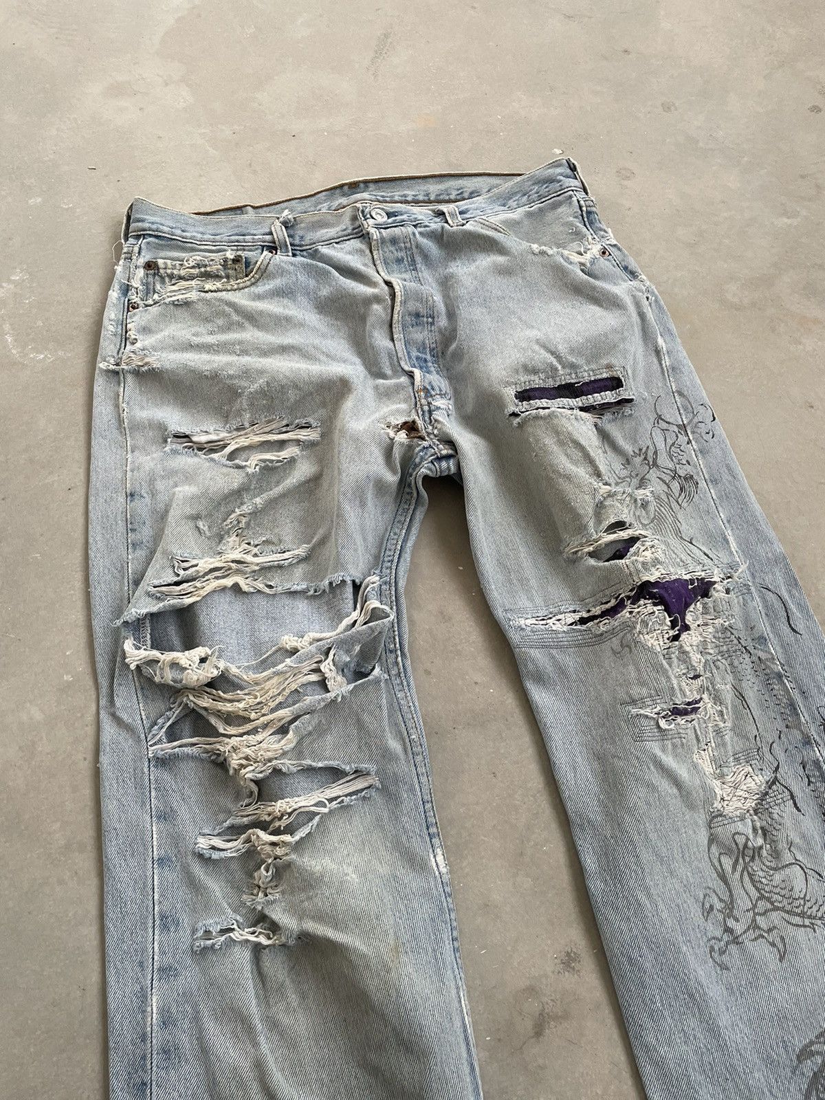 Designer × Levi's VINTAGE LEVIS 501 MADE IN USA ARTWORK PANT Size US 35 - 2 Thumbnail