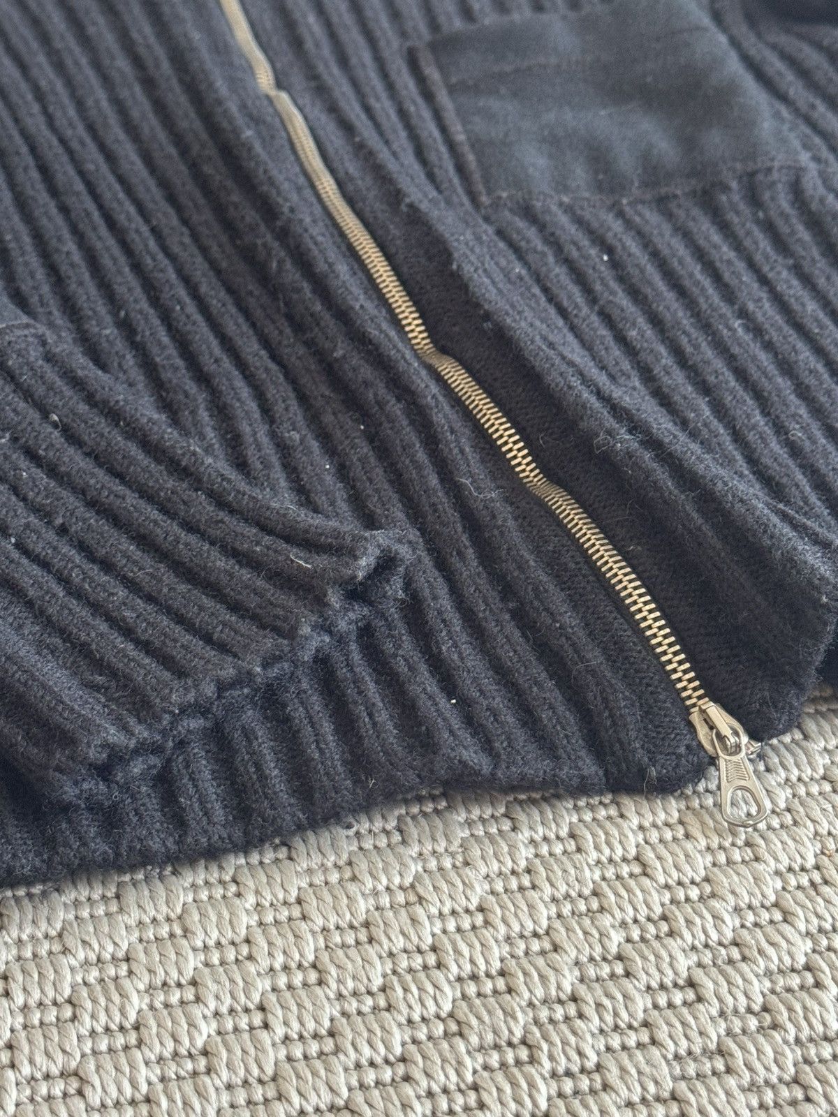 Walter Van Beirendonck 90s W&LT Zip Knit Sweater – Black Wool Blend Size US M / EU 48-50 / 2 - 5 Thumbnail