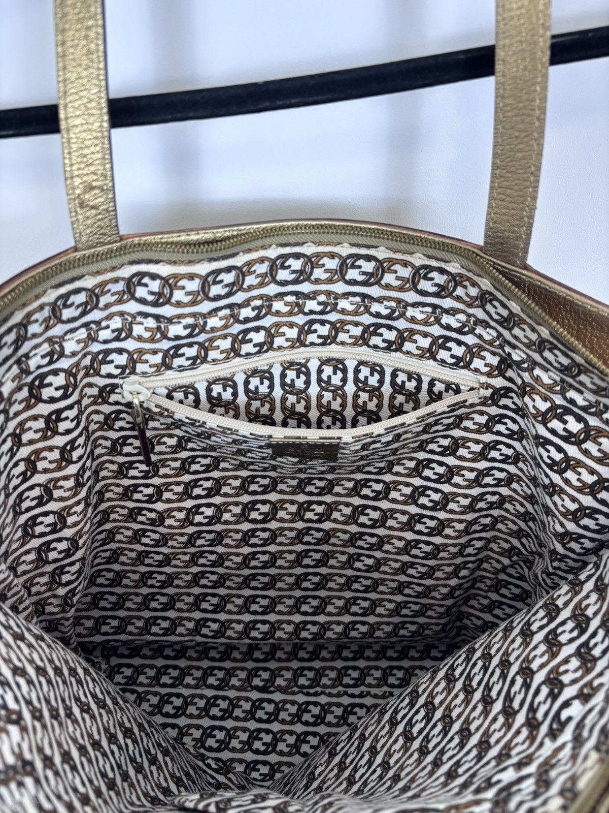 Gucci Gucci Babouska Monogram Canvas Beige Brown Tote Bag Size ONE SIZE - 12 Thumbnail